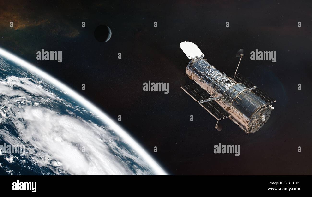 The Hubble space telescope on orbit of Earth Space observatory