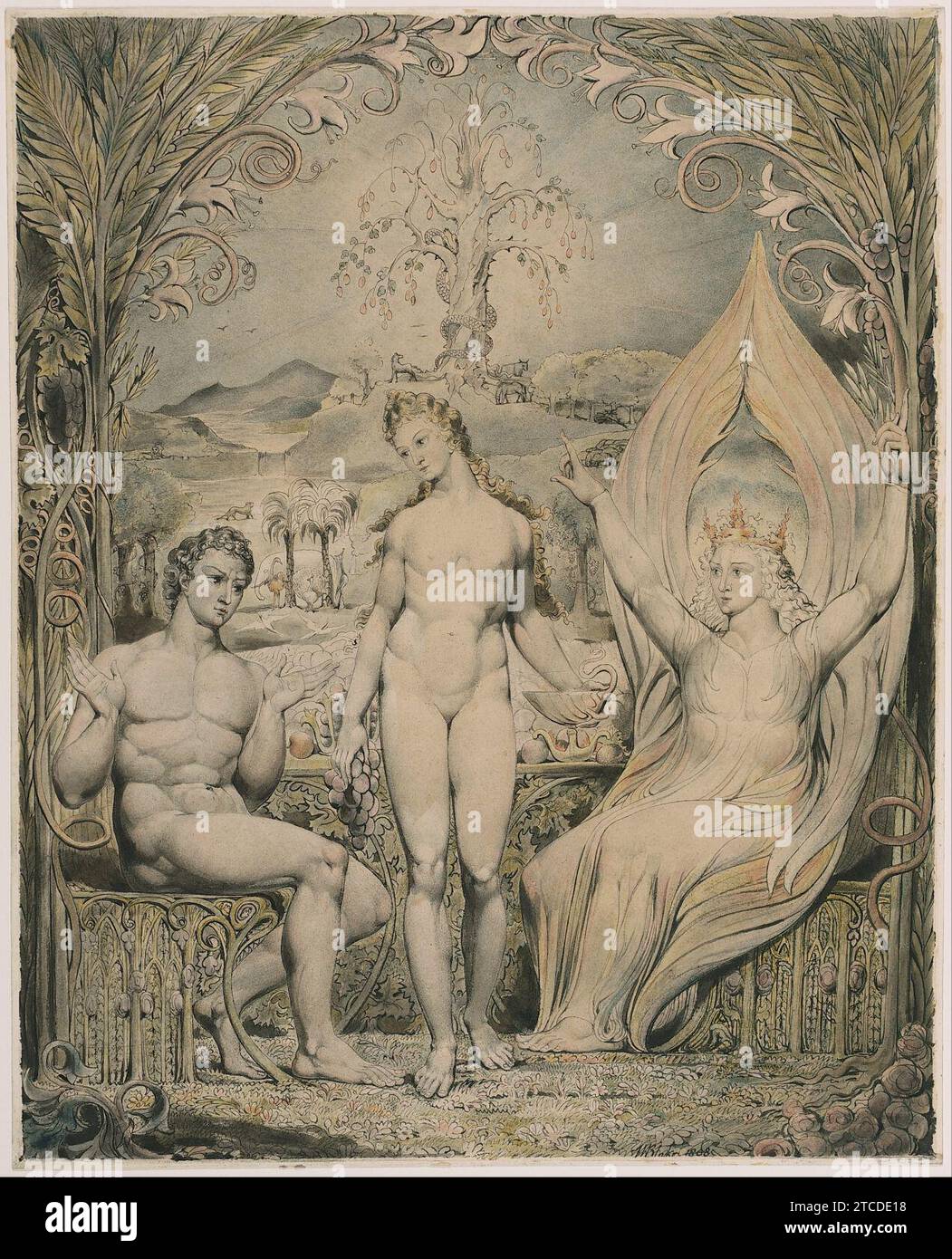 Vintage 1959 Blake “The Archangel Raphael with Adam and Eve Vintage 1959 Blake “The Archangel Raphael with Adam and Eve