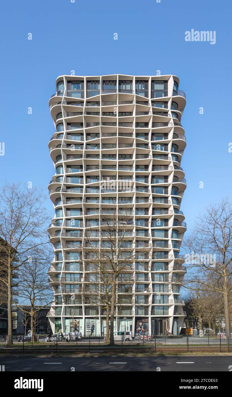 Amsterdam, Netherlands - Q Residences housing tower by Studio Gang Stock Photo