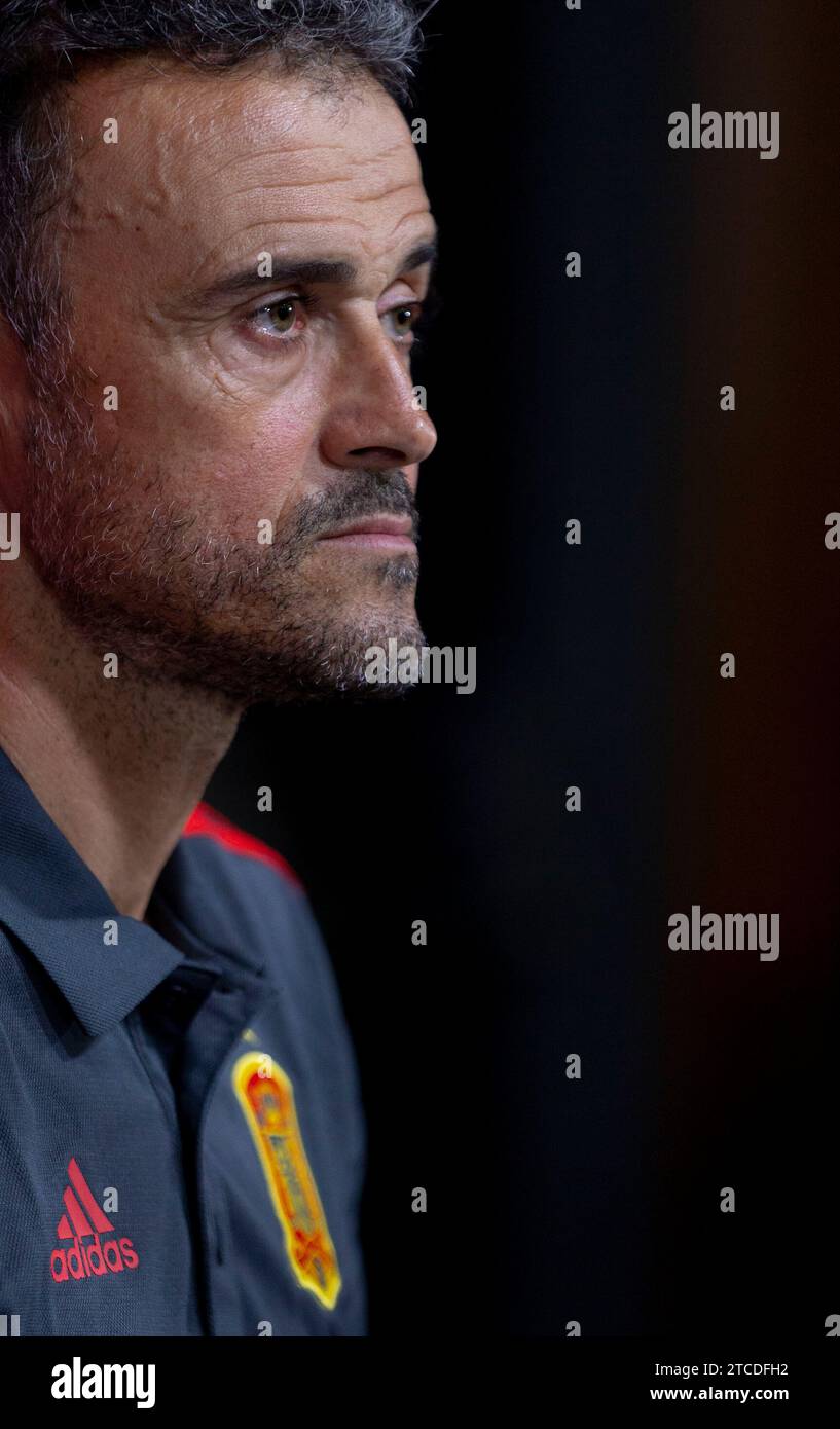 Madrid, 08/31/2018. Press conference of the Spanish soccer coach Luis