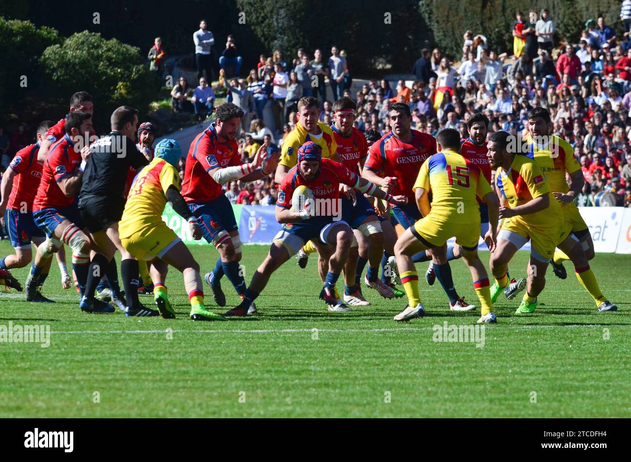 Madrid, 02/18/2018. Qualifying rugby match for the 2019 World Cup in Japan between Spain and Romania, with a 22-10 victory for the Spanish team Photo: Alberto Fanego ARCHDC. Credit: Album / Archivo ABC / Alberto Fanego Stock Photo