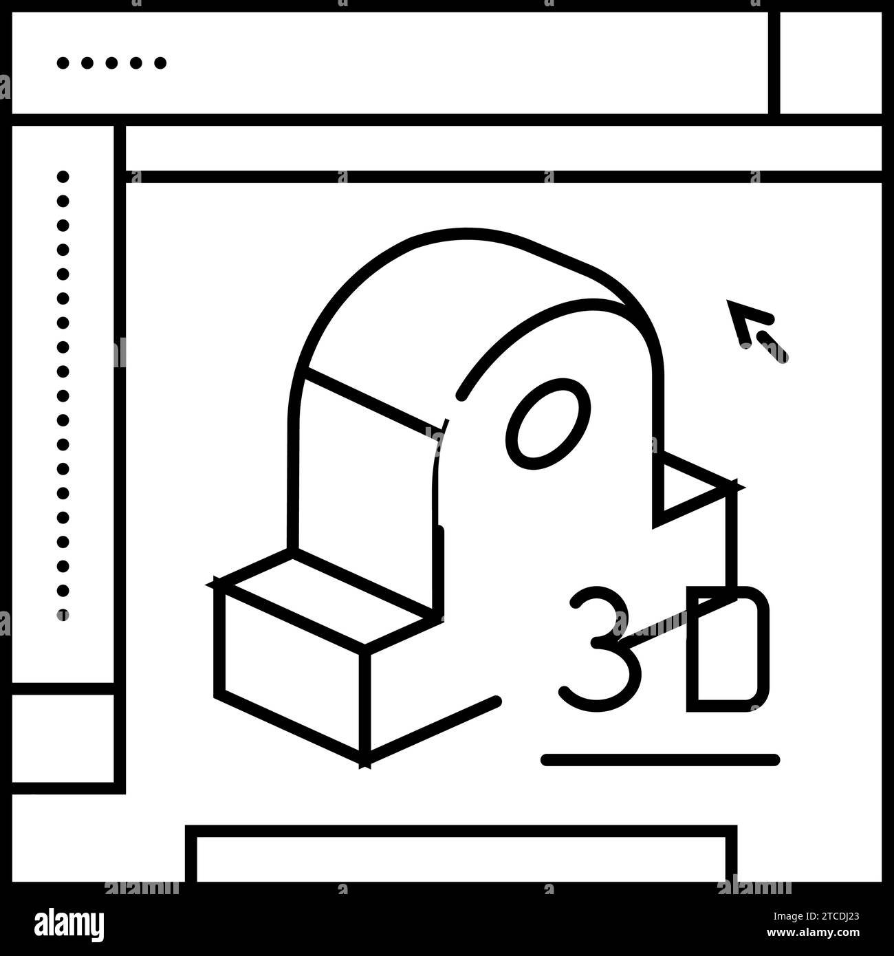 3d modeling architectural drafter line icon vector illustration Stock ...