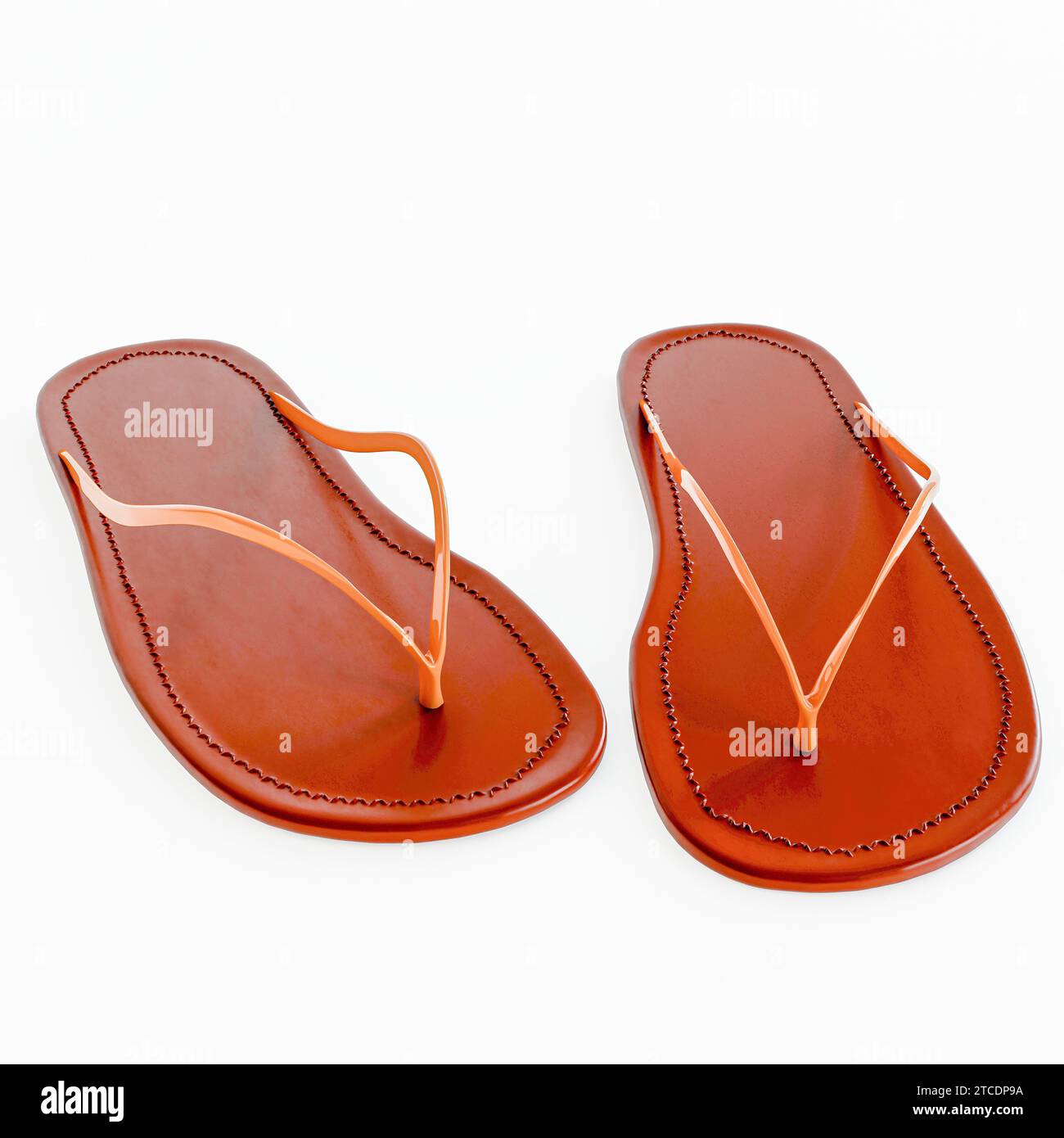 flip flop isolated on white background 3d illustration Stock Photo - Alamy