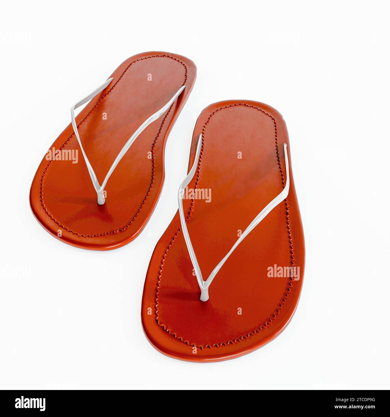 flip flop isolated on white background 3d illustration Stock Photo - Alamy