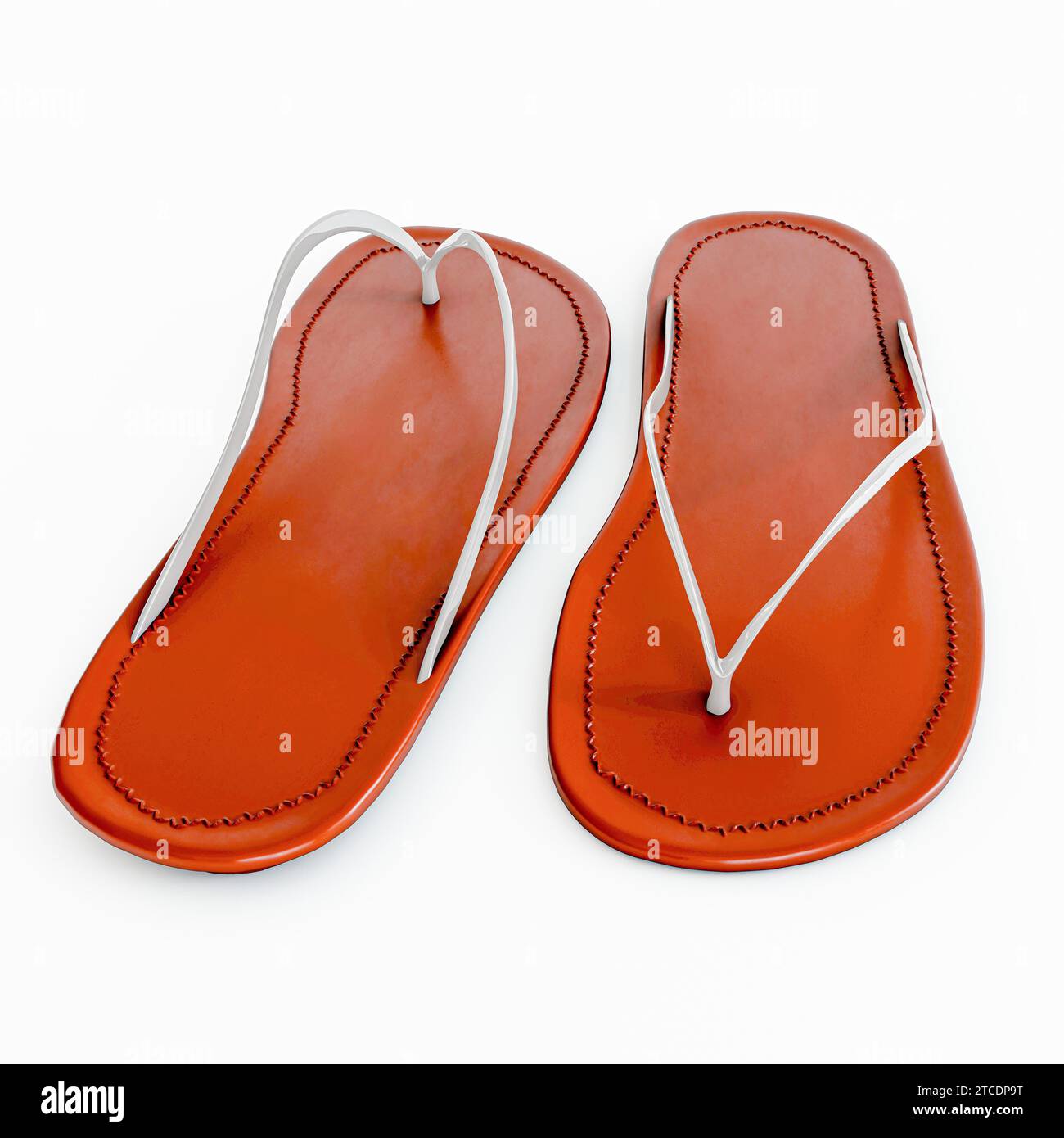 flip flop isolated on white background 3d illustration Stock Photo - Alamy