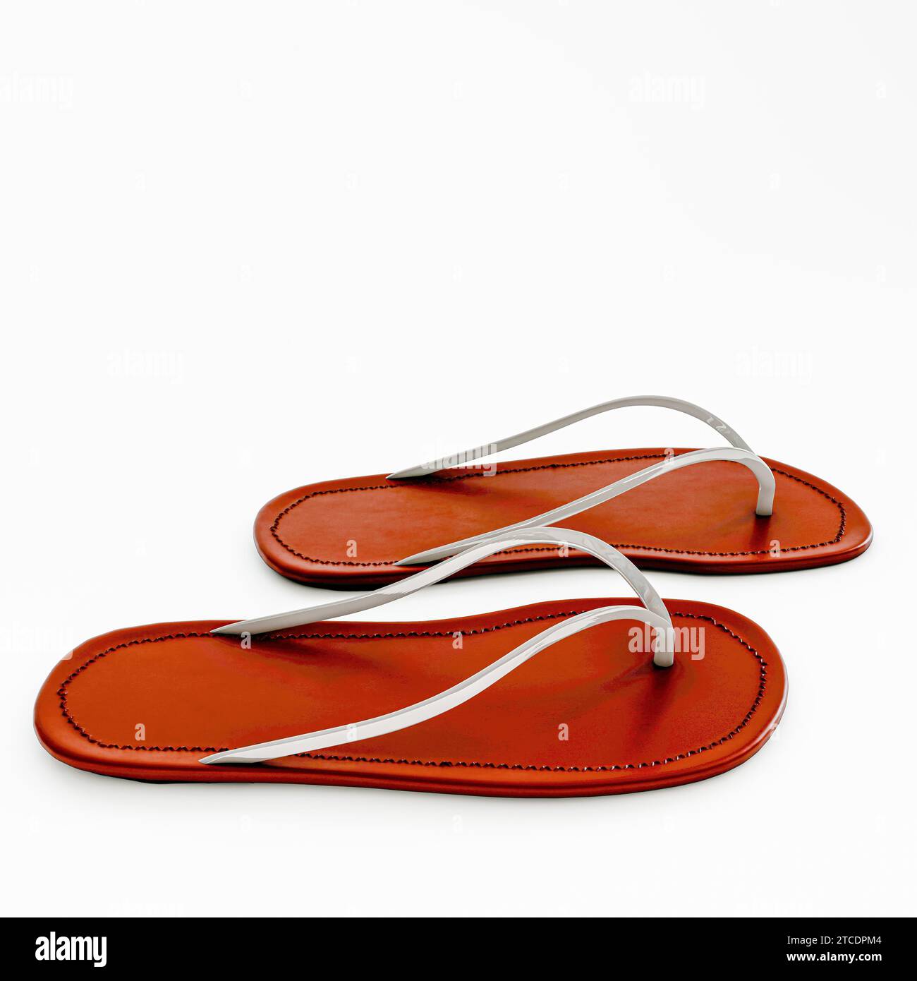 flip flop isolated on white background 3d illustration Stock Photo - Alamy