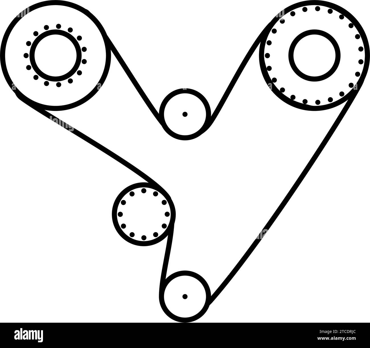 timing belt car mechanic line icon vector illustration Stock Vector