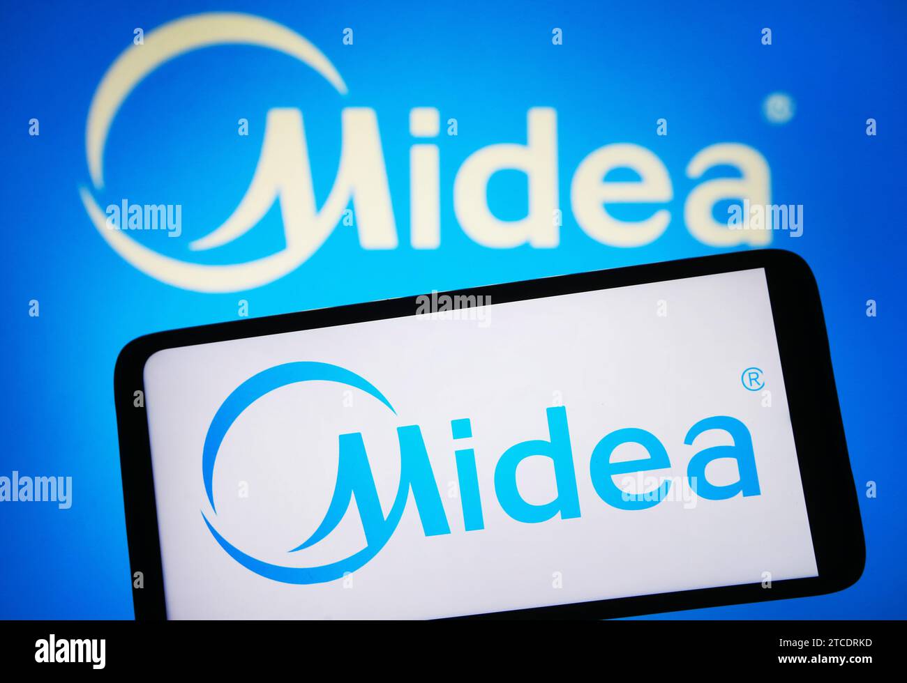 Ukraine. 11th Dec, 2023. In this photo illustration, Midea Group logo ...