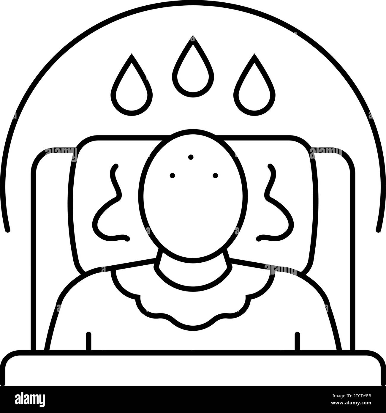 night sweats disease symptom line icon vector illustration Stock Vector