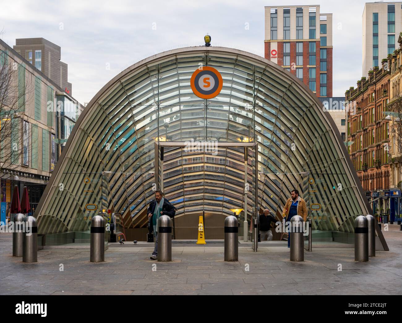 The striking architecture of St.Enoch subway station, Glasgow Stock Photo