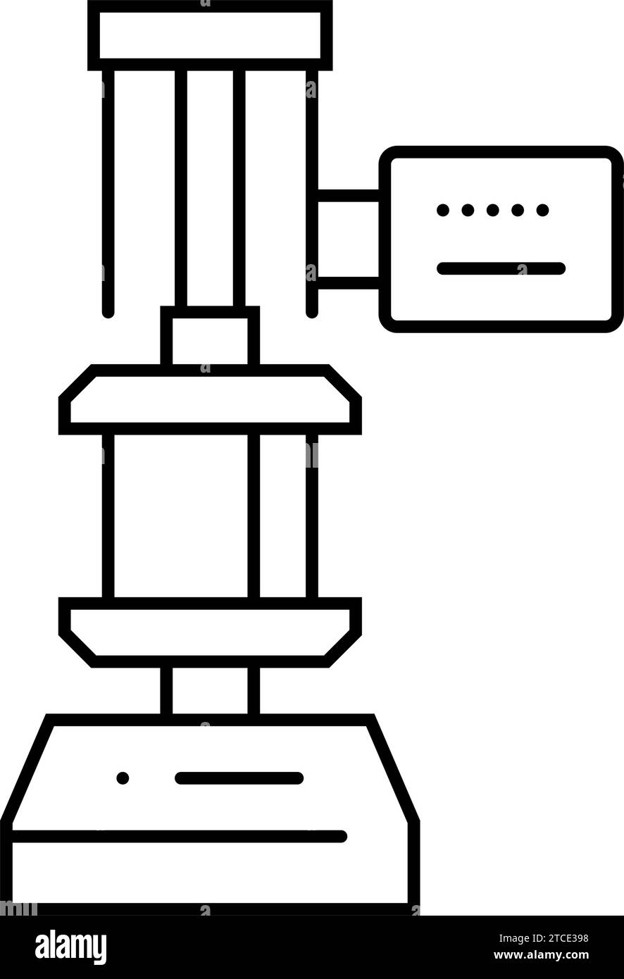 compression testing materials engineering line icon vector illustration ...