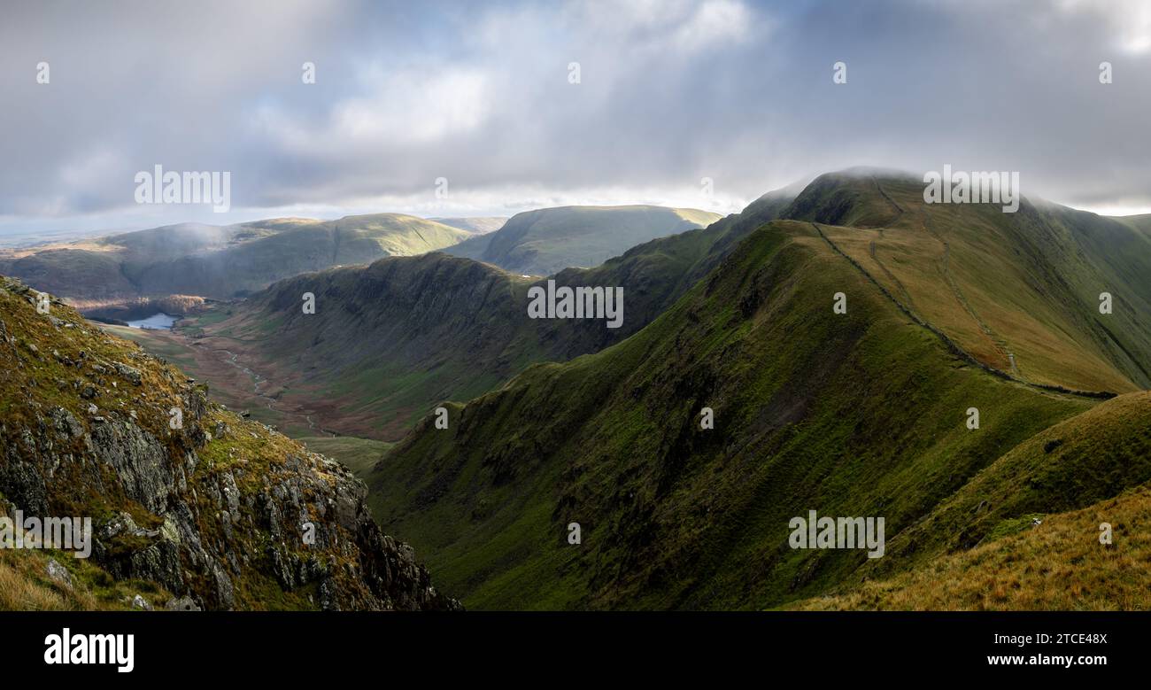 Looking back to High Street and Riggingdale from the slopes of Kidsty Pike Stock Photo