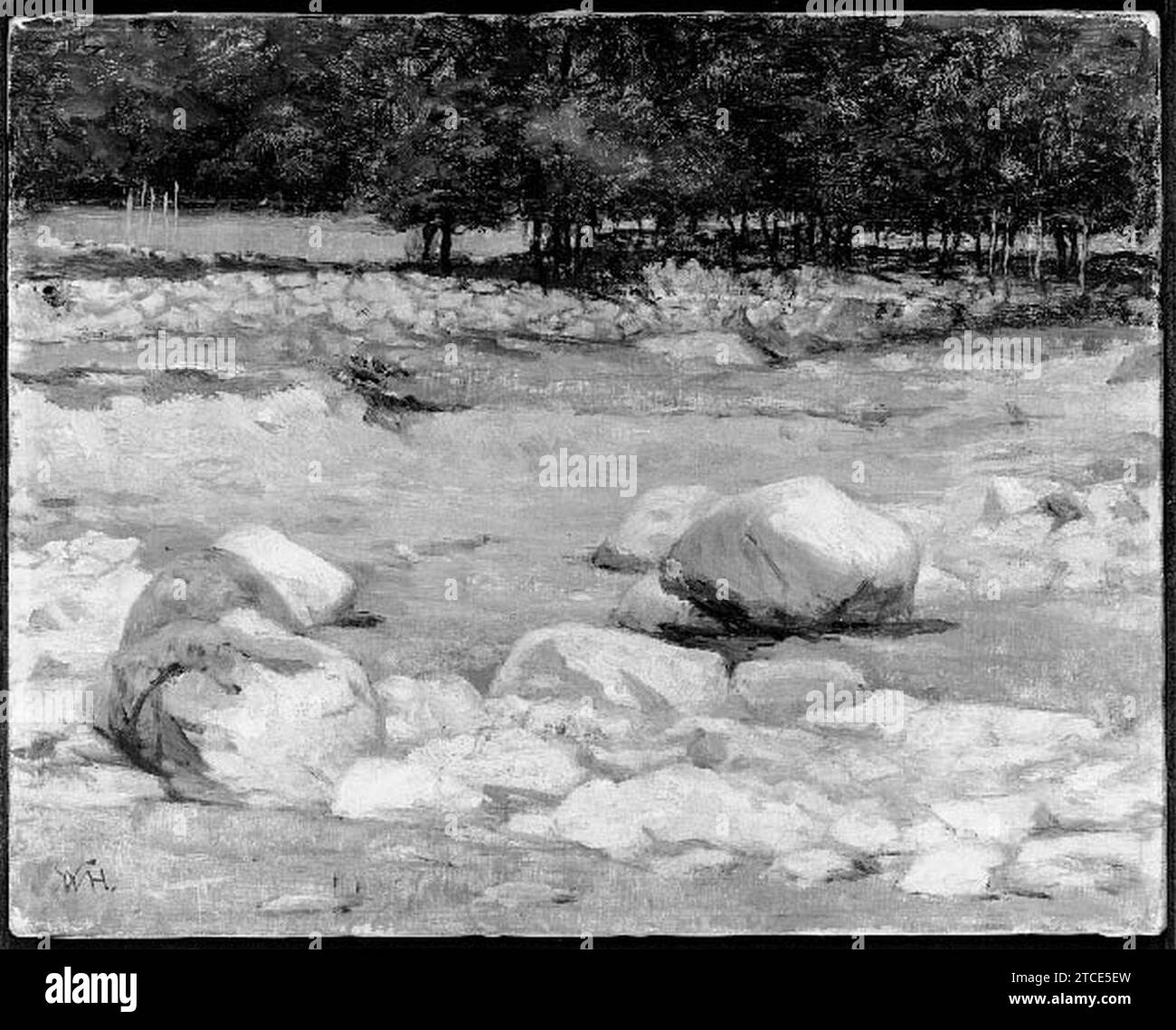 William morris hunt study of rocks north easton stock photo alamy