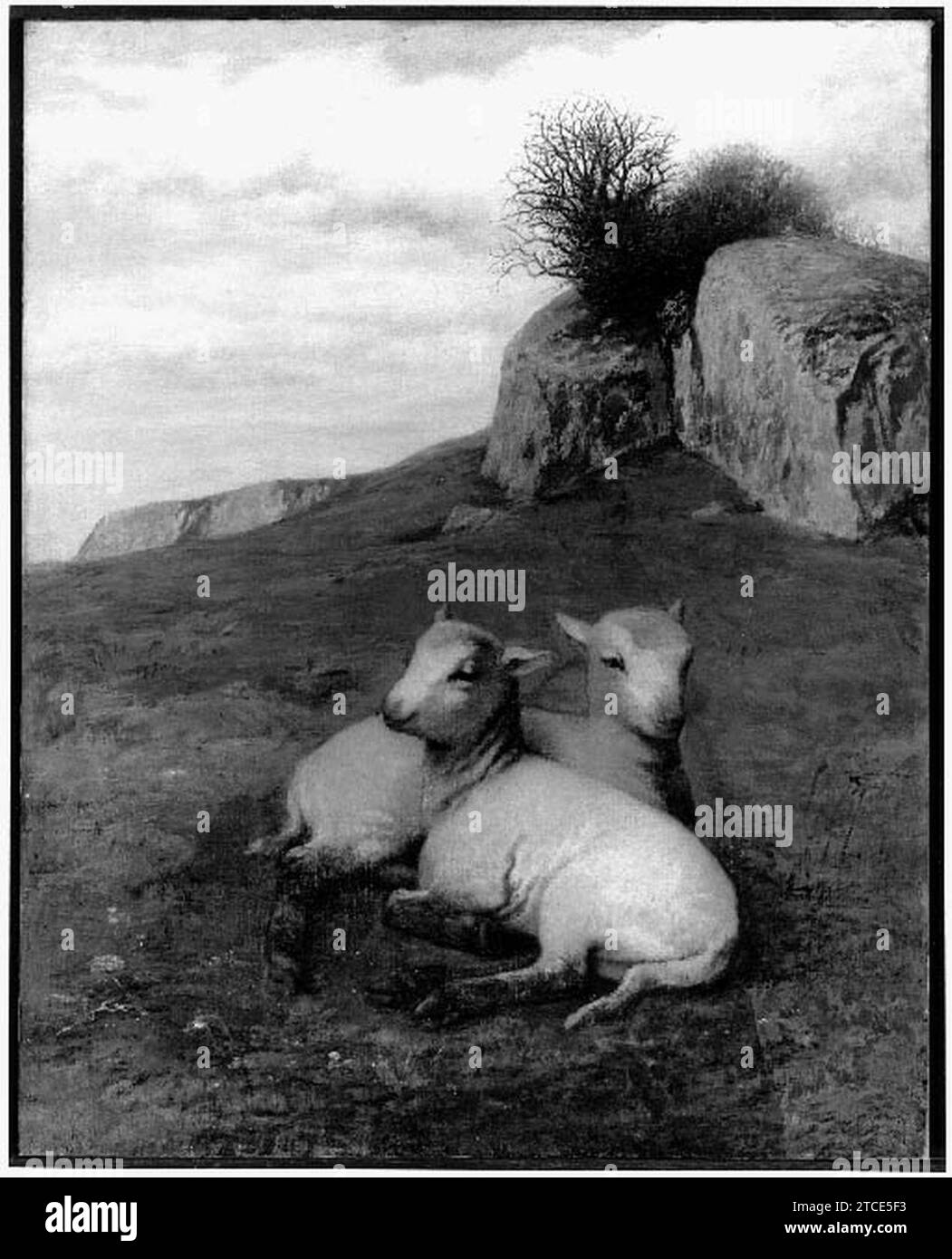 William Morris Hunt - Sheep Pasture Stock Photo