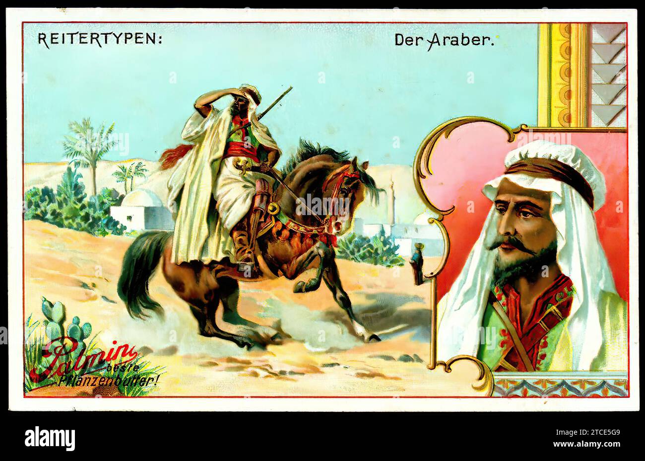 Horsemen of the World - The Arab - Vintage Tradecard Stock Photo