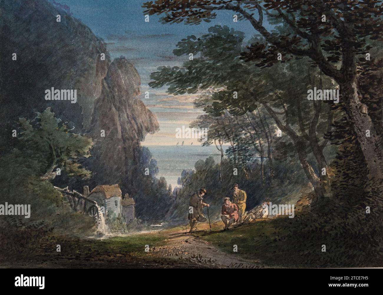 William Payne - View on the Coast near Mt Edgecumbe - Payne-96049. Stock Photo