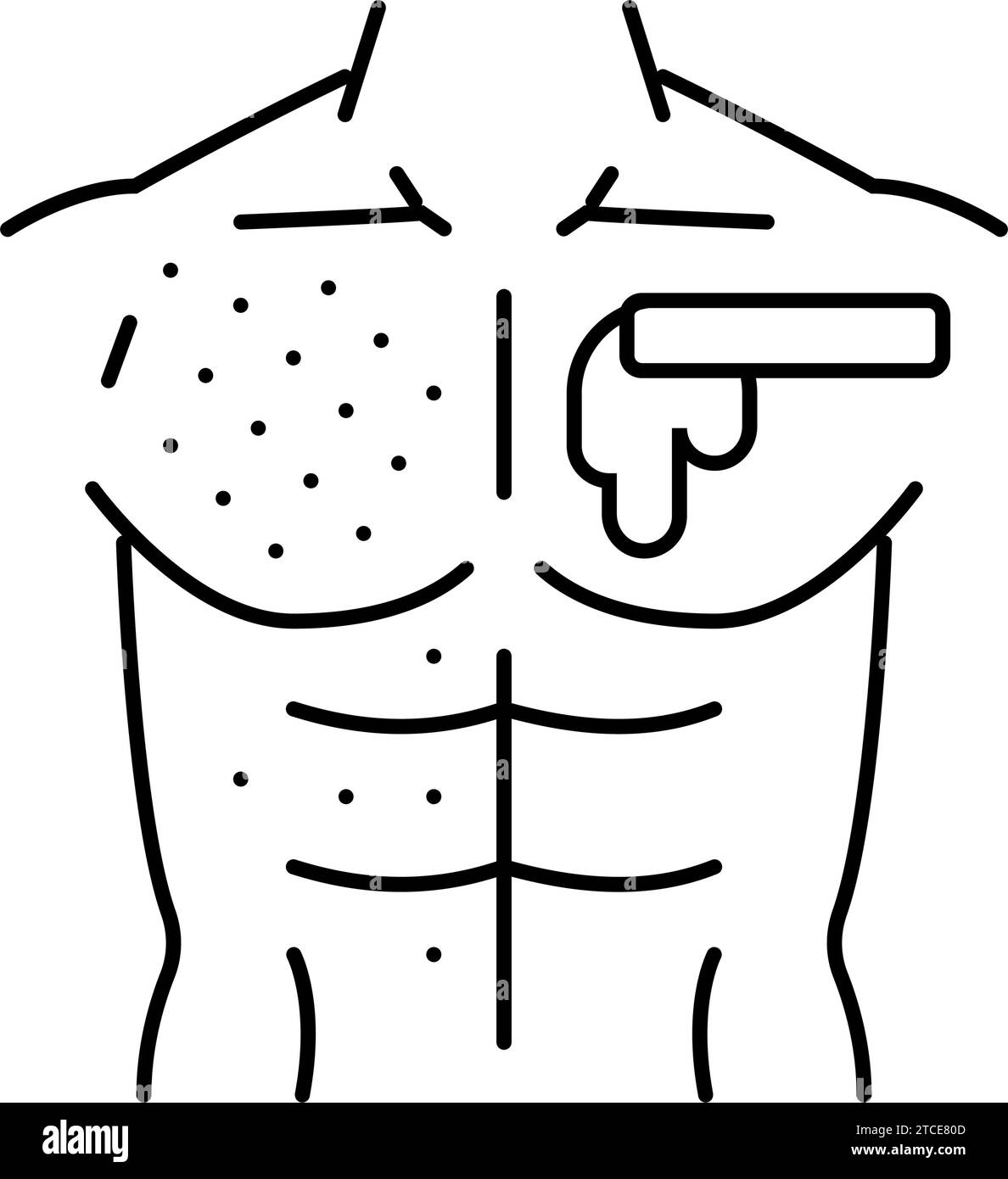 chest waxing male depilation line icon vector illustration Stock Vector