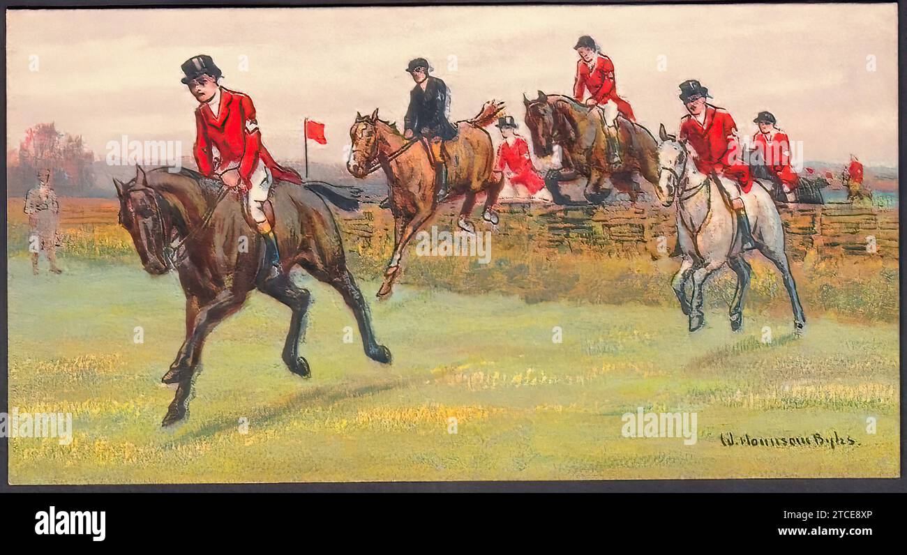 Point to Point Racing - Vintage Cigarette Card Stock Photo - Alamy