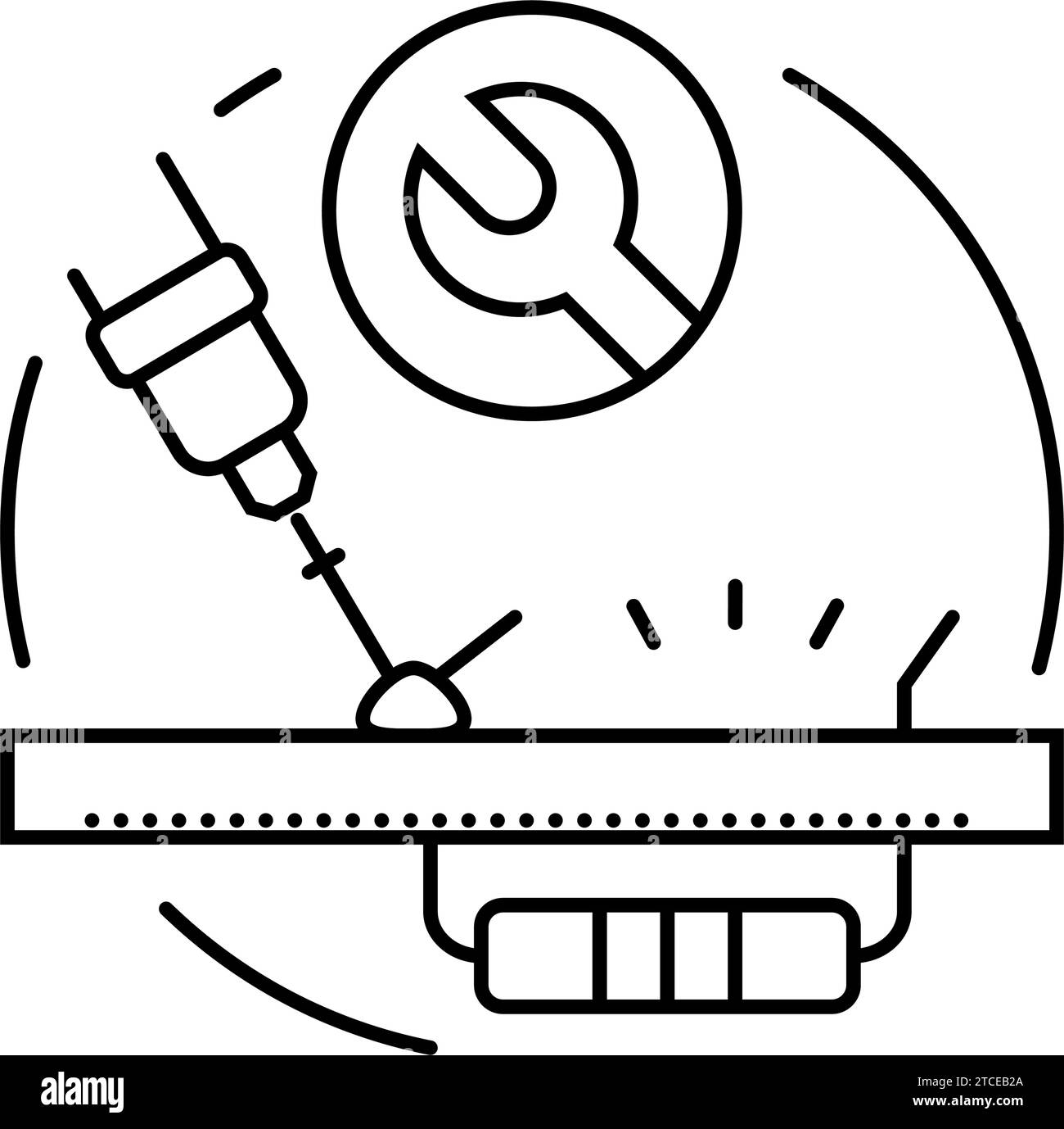 resistor replacement electronics line icon vector illustration Stock ...