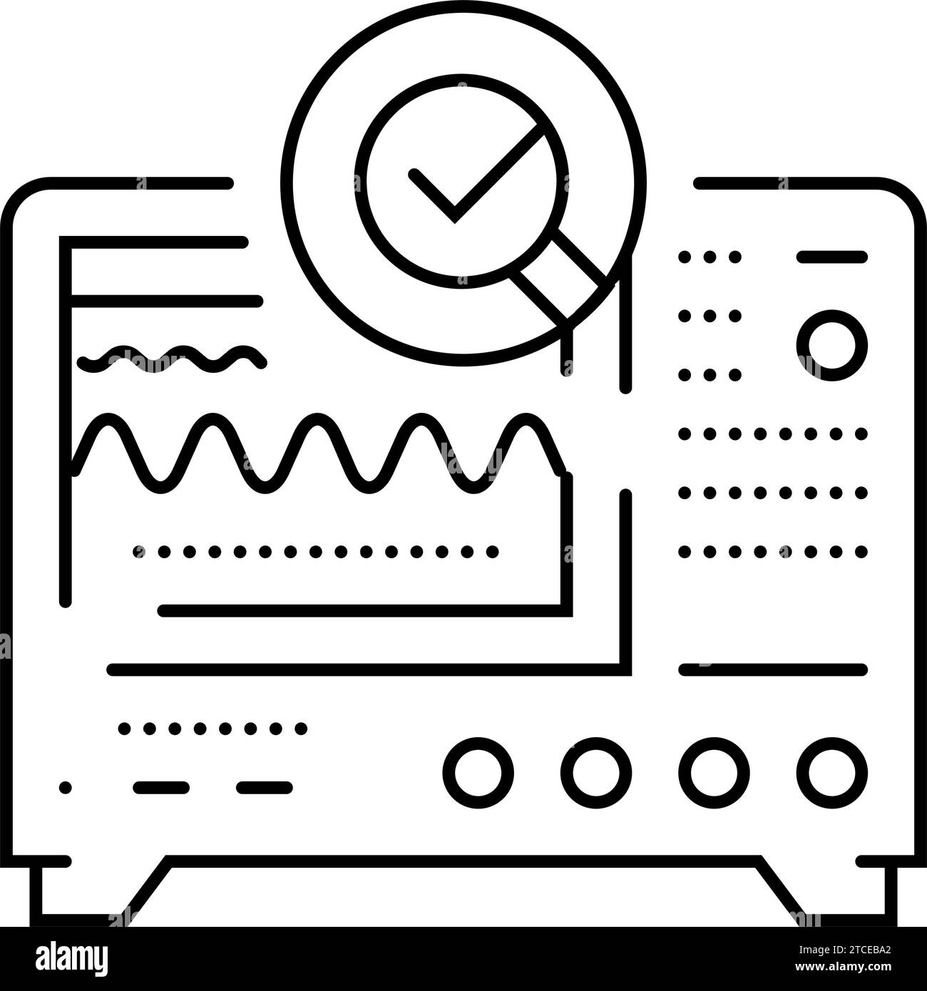 oscilloscope analysis electronics line icon vector illustration Stock ...