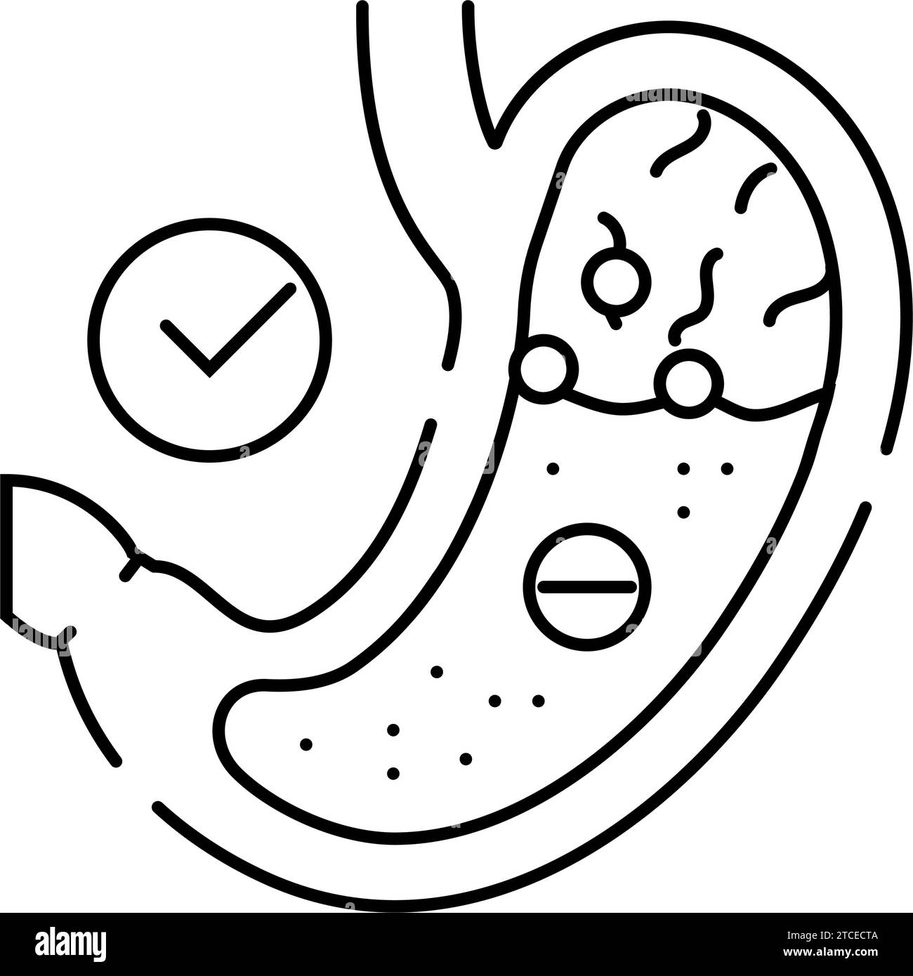 heartburn relief gastroenterologist line icon vector illustration Stock