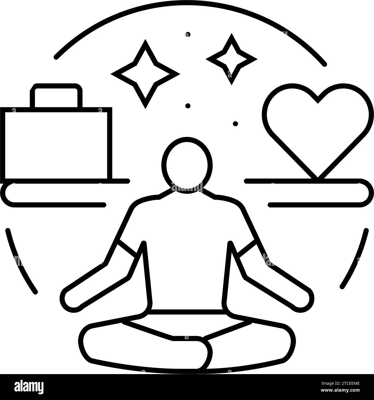 work life balance motivation line icon vector illustration Stock Vector ...