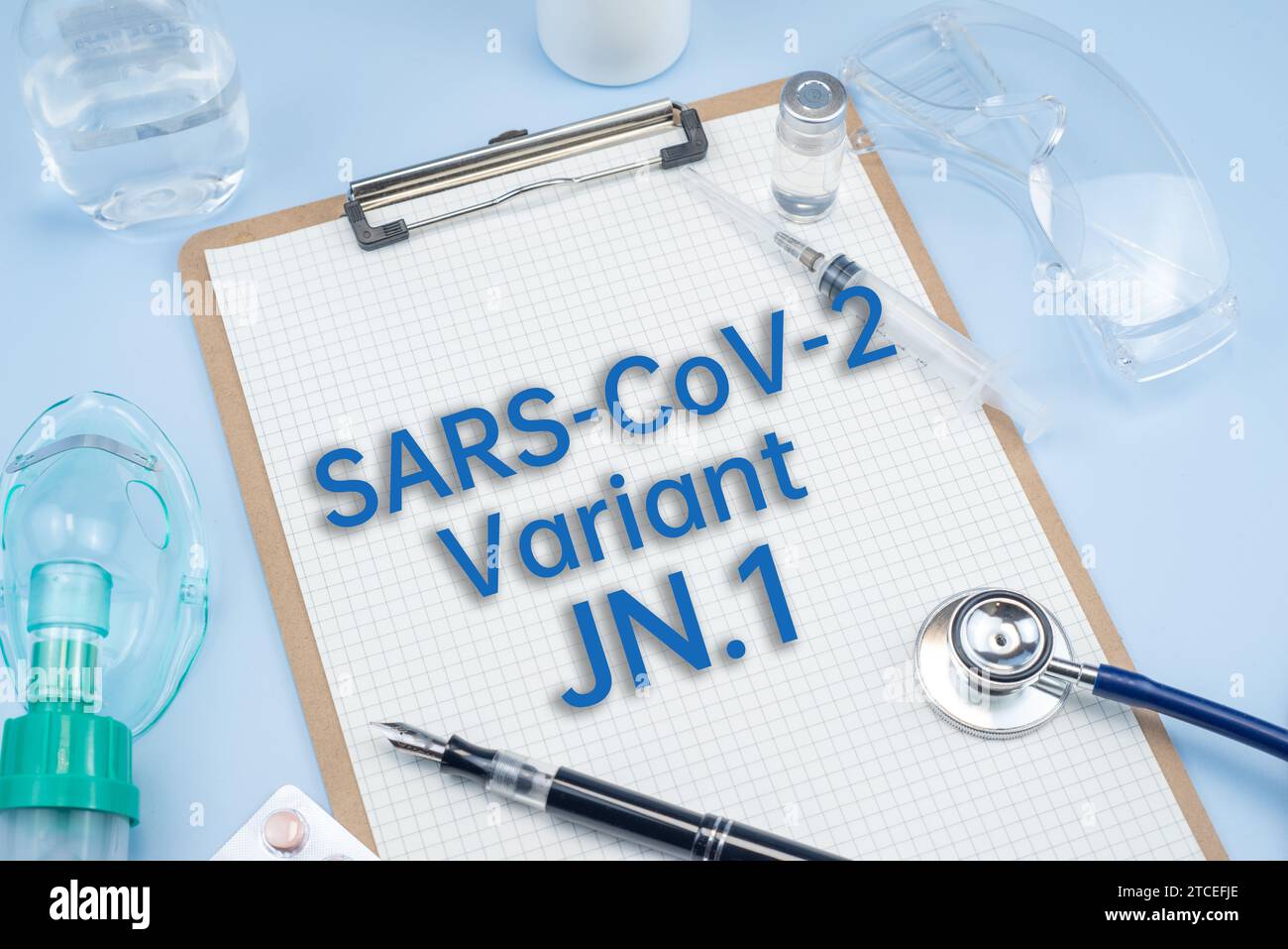 Background of SARS-CoV-2 Variant JN.1,Medical health concept Stock Photo