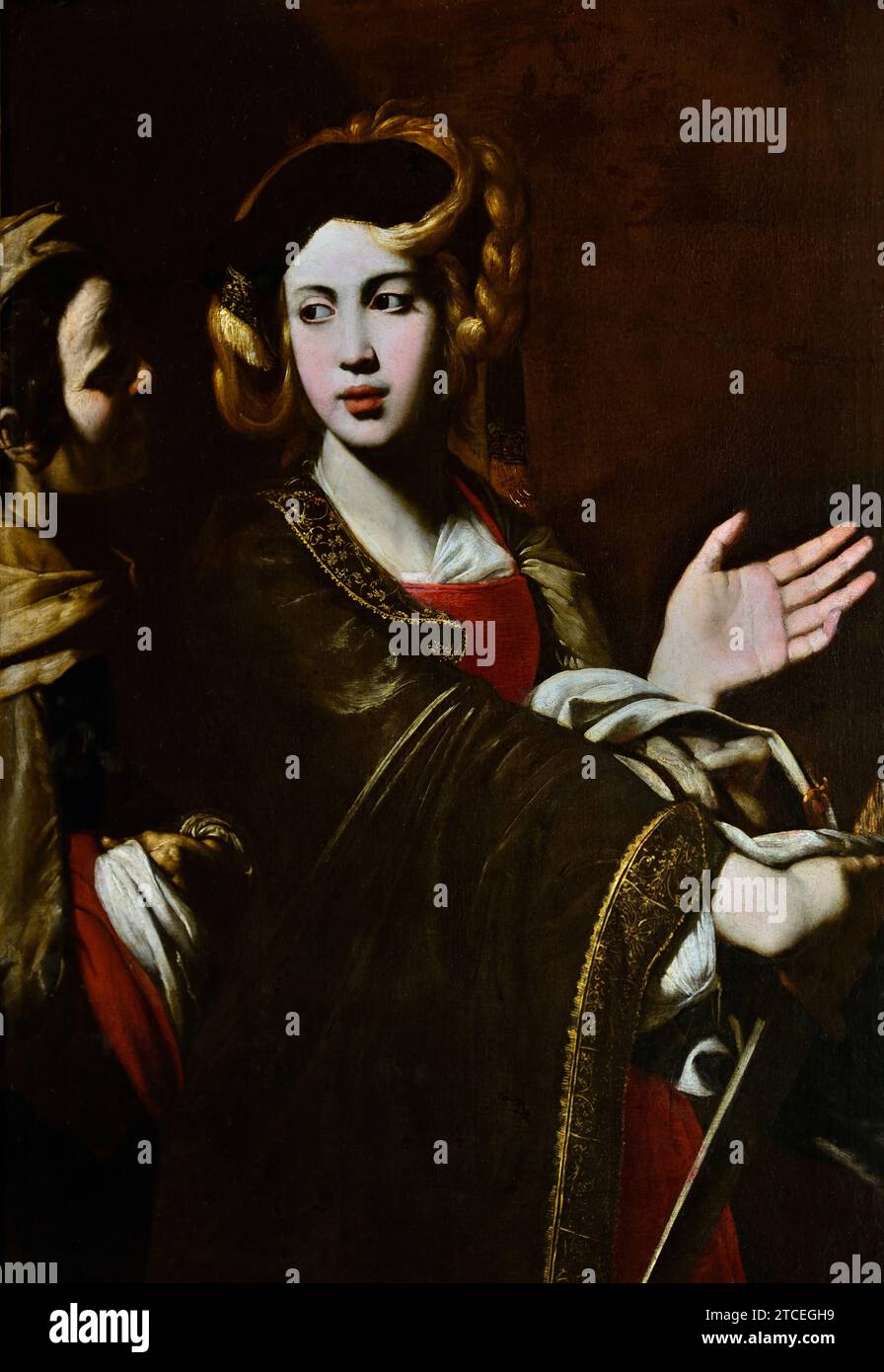 Judith 1635 by F Guarino,17th Century, Catherdal Salerno, Fine Art Museum, Italy, Italian. Stock Photo