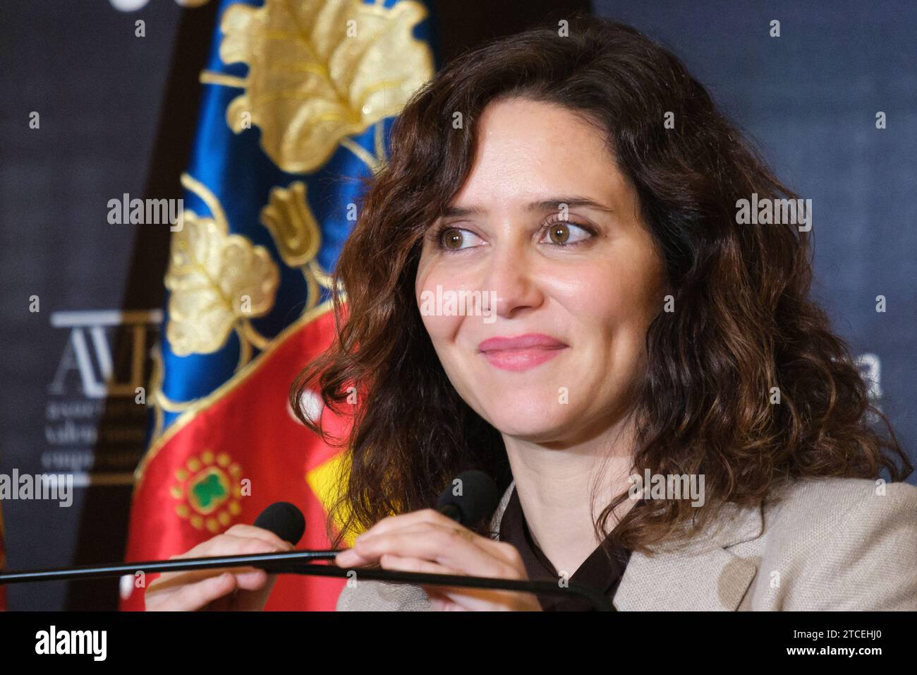 The President of the Community of Madrid, Isabel Diaz Ayuso, duringl at the 2nd Community of Madrid  Business Summit, at the Real Casino de Madrid, on Stock Photo