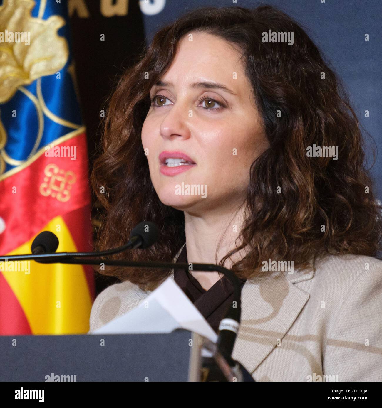 The President of the Community of Madrid, Isabel Diaz Ayuso, duringl at the 2nd Community of Madrid  Business Summit, at the Real Casino de Madrid, on Stock Photo