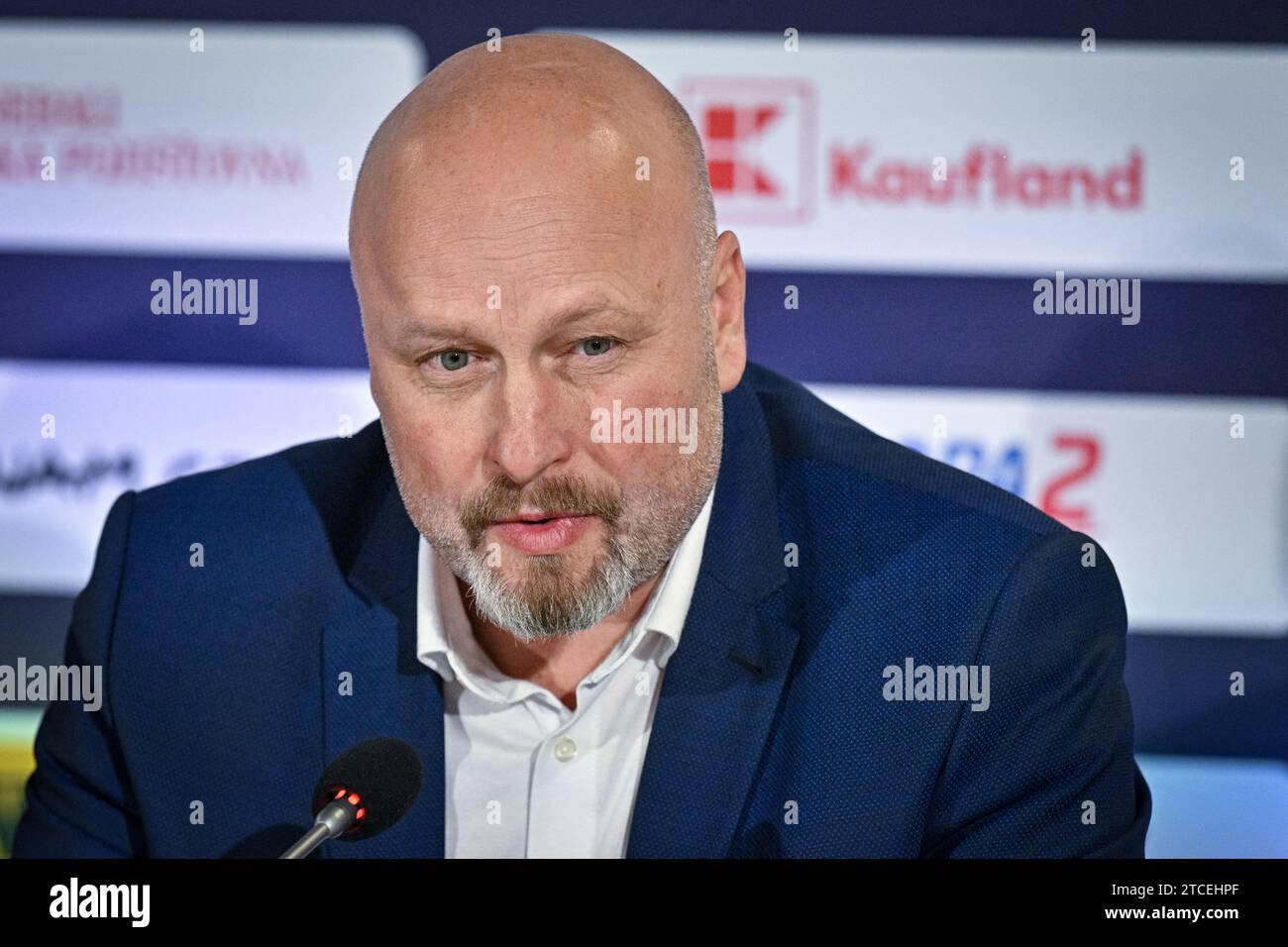 Prague, Czech Republic. 12th Dec, 2023. Head coach Patrik Augusta