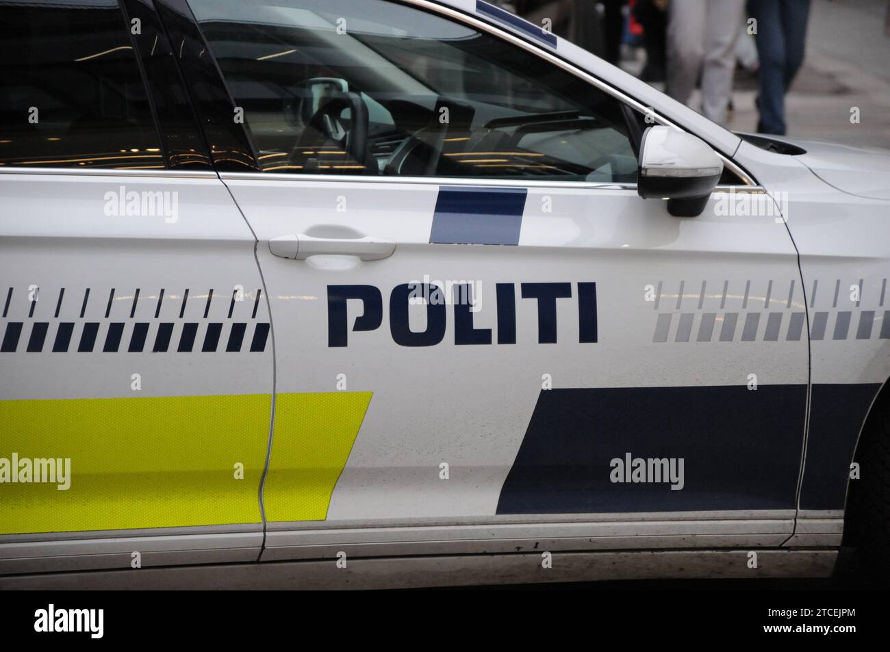 Copenhagen, Denmark /12 December 2023/. Danish police car in danish