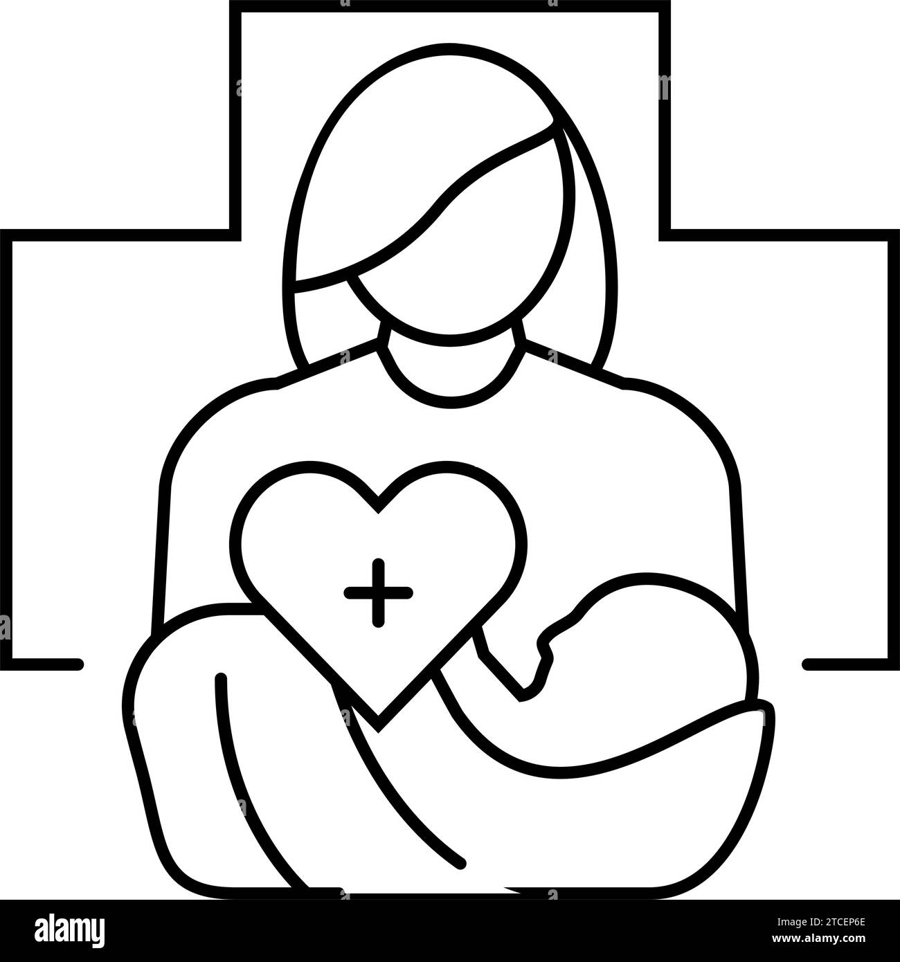 postpartum care gynecologist line icon vector illustration Stock Vector