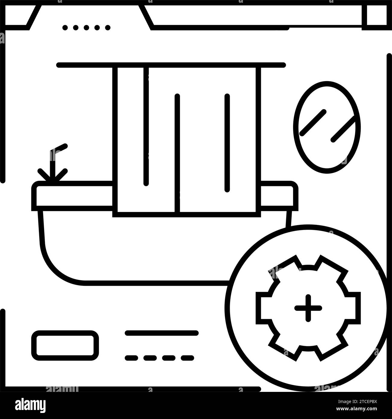 bathroom remodeling line icon vector illustration Stock Vector Image ...