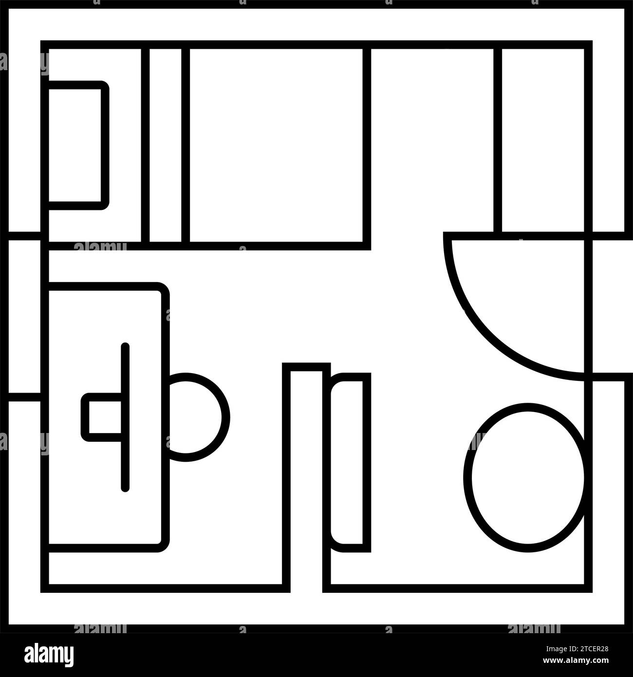 furniture arrangement interior designer line icon vector illustration