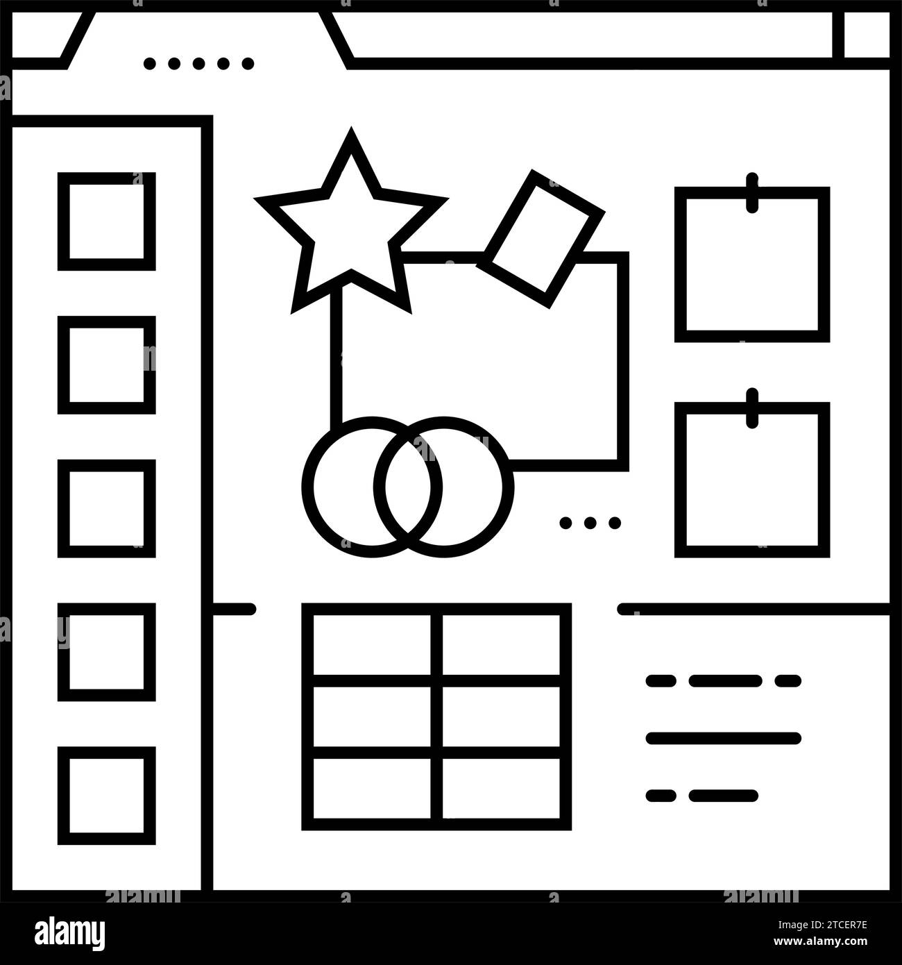 mood board interior designer line icon vector illustration Stock Vector