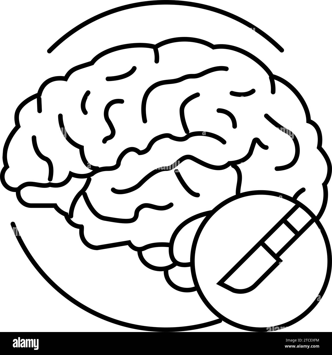 brain surgery line icon vector illustration Stock Vector