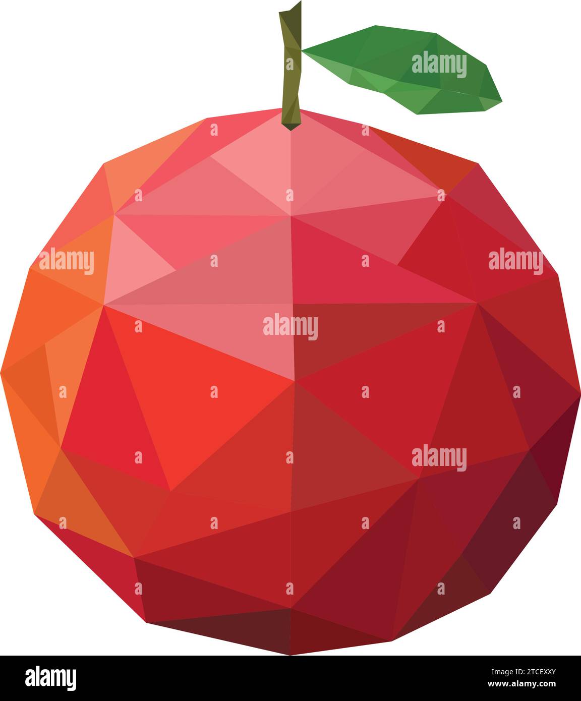Isolated colored apple fruit low poly style Vector Stock Vector