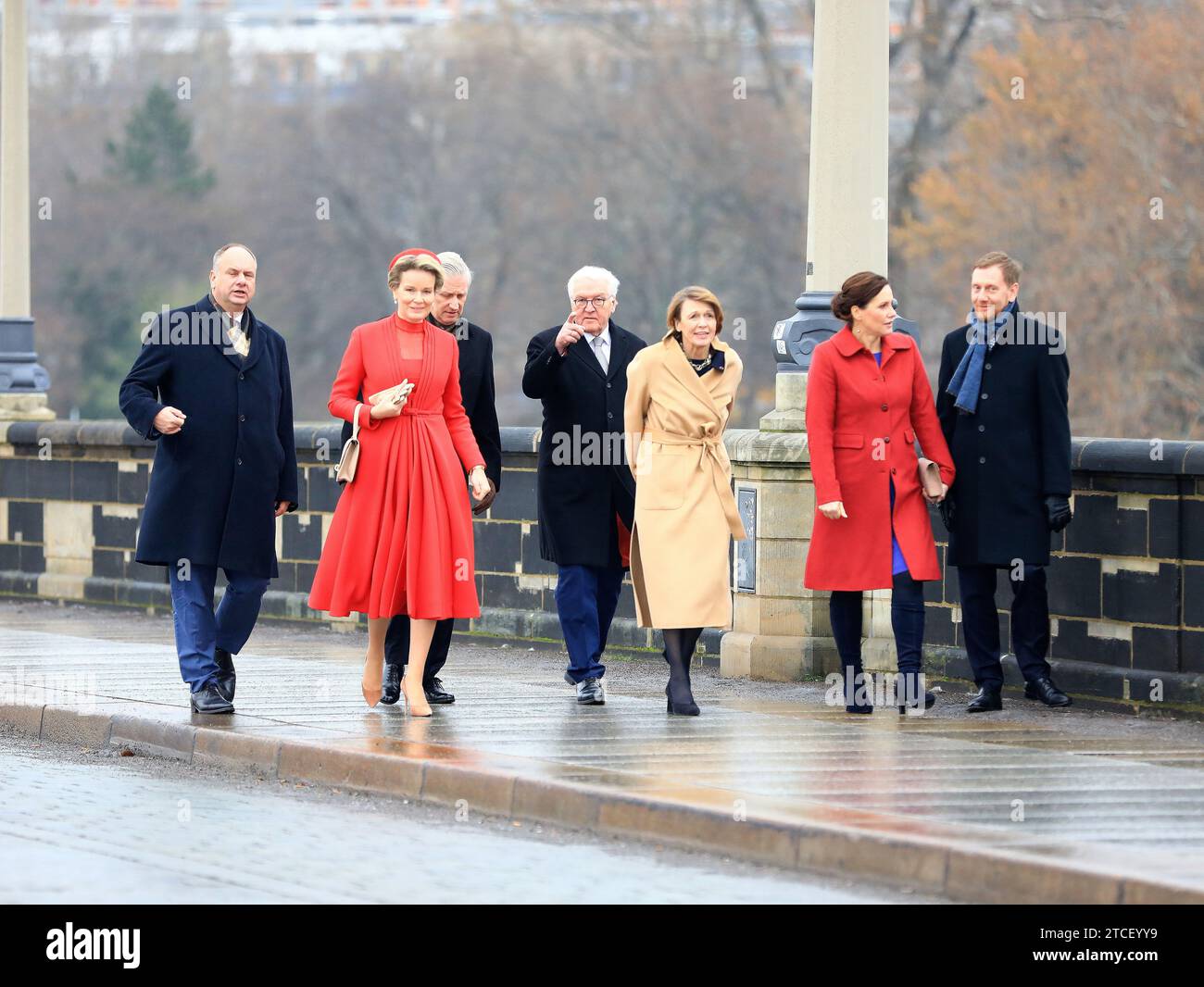 Dirk Hilbert, Königin Mathilde der Belgier, König Philippe der Belgier, FrankWalter Steinmeier Dirk Hilbert, Königin Mathilde der Belgier, König Philippe der Belgier, FrankWalter Steinmeier