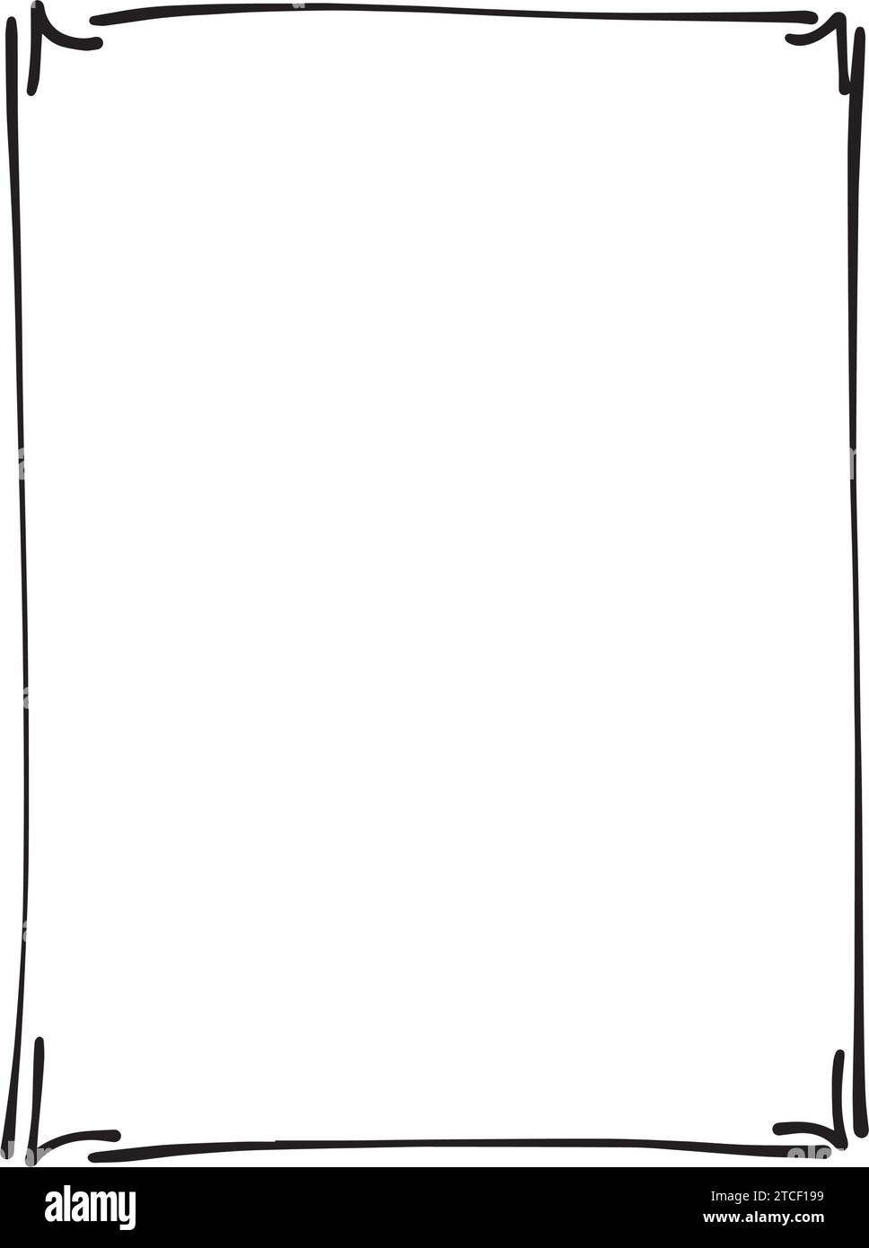 Frame border hand drawn rectangle shape icon for decorative vintage ...