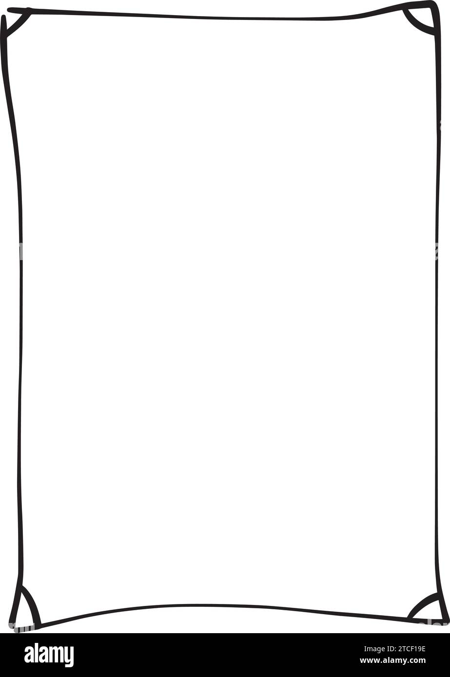 Frame border hand drawn rectangle shape icon for decorative vintage ...