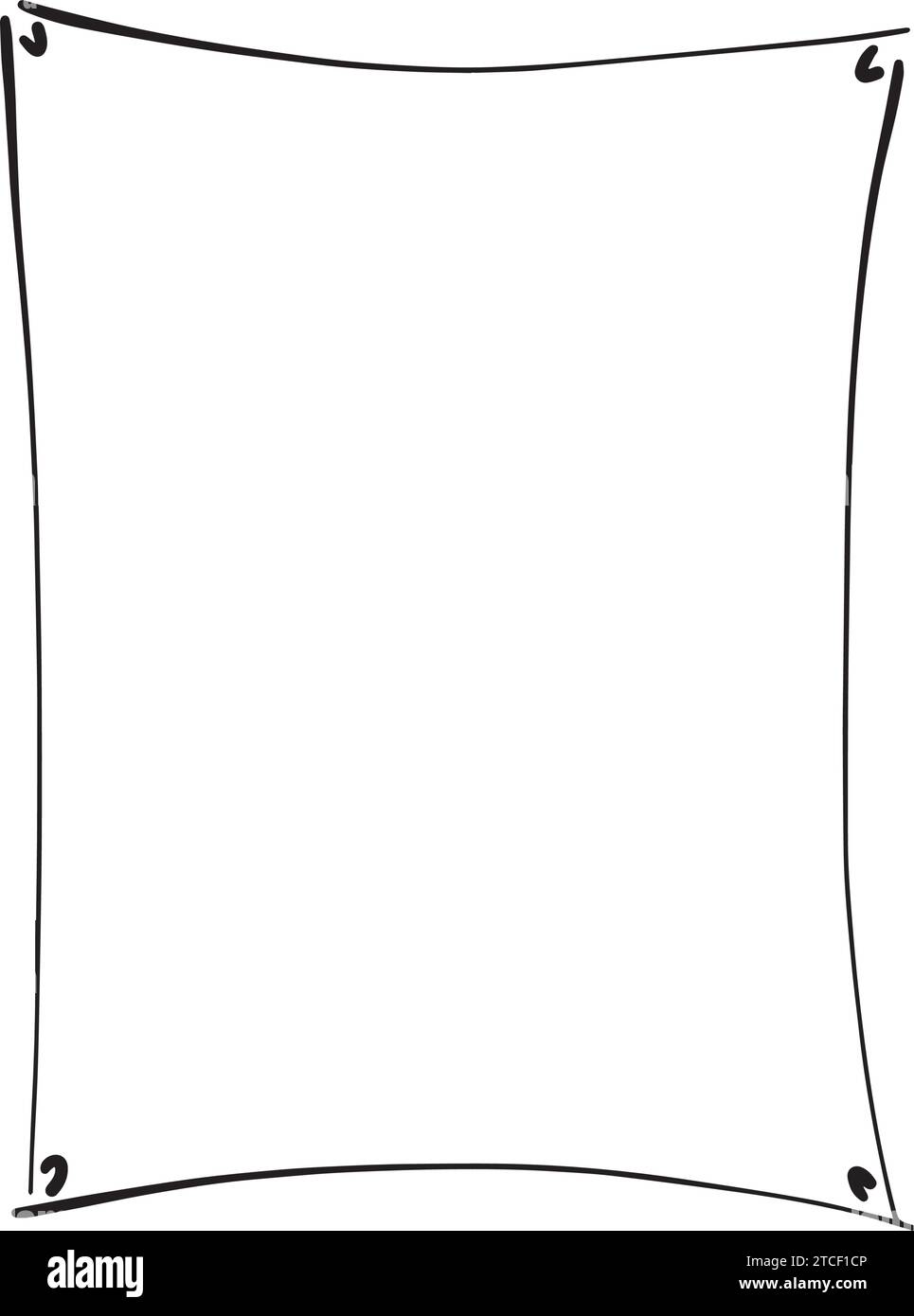 Frame border hand drawn rectangle shape icon for decorative vintage ...