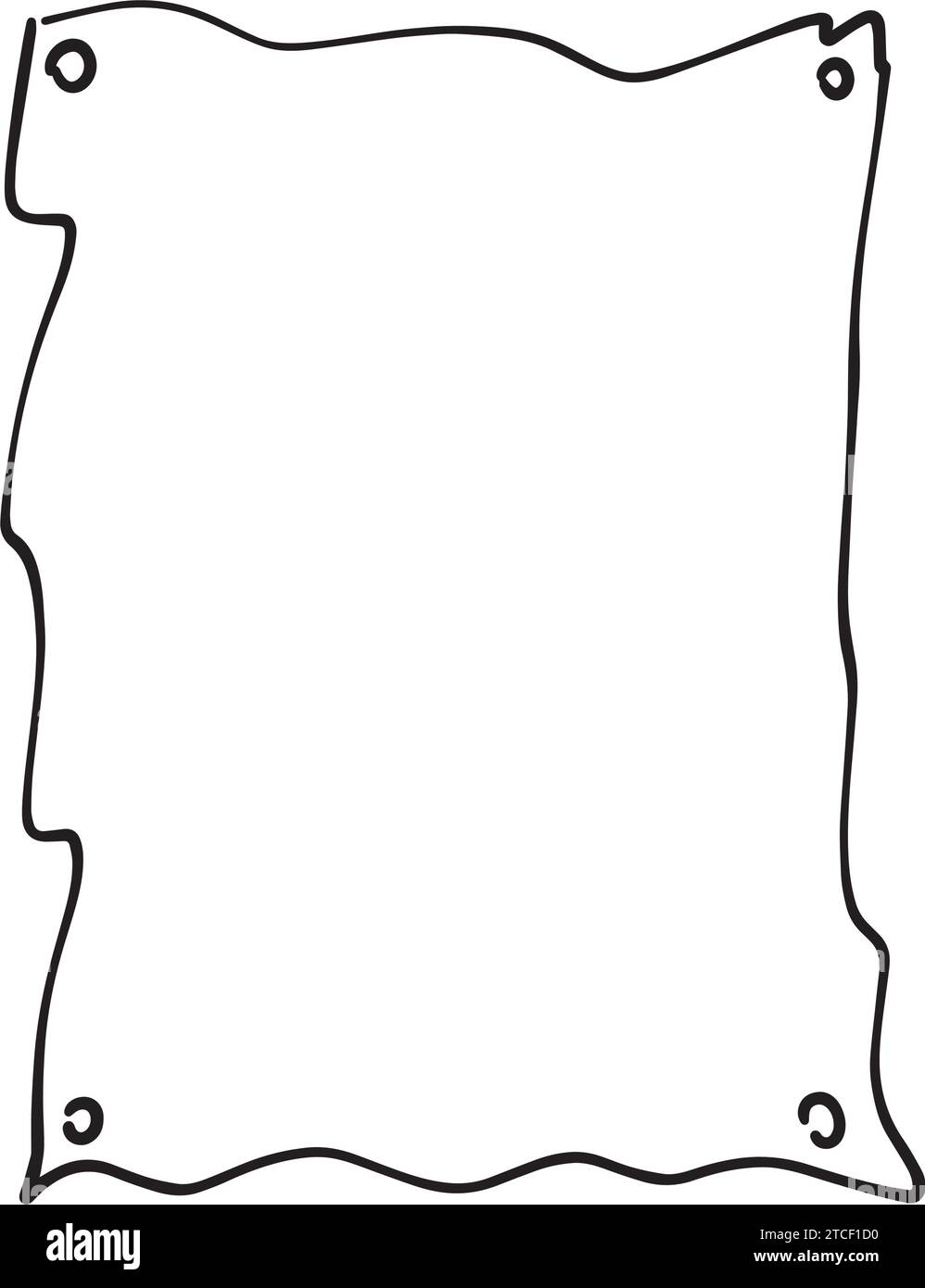 Frame border hand drawn rectangle shape icon for decorative vintage ...