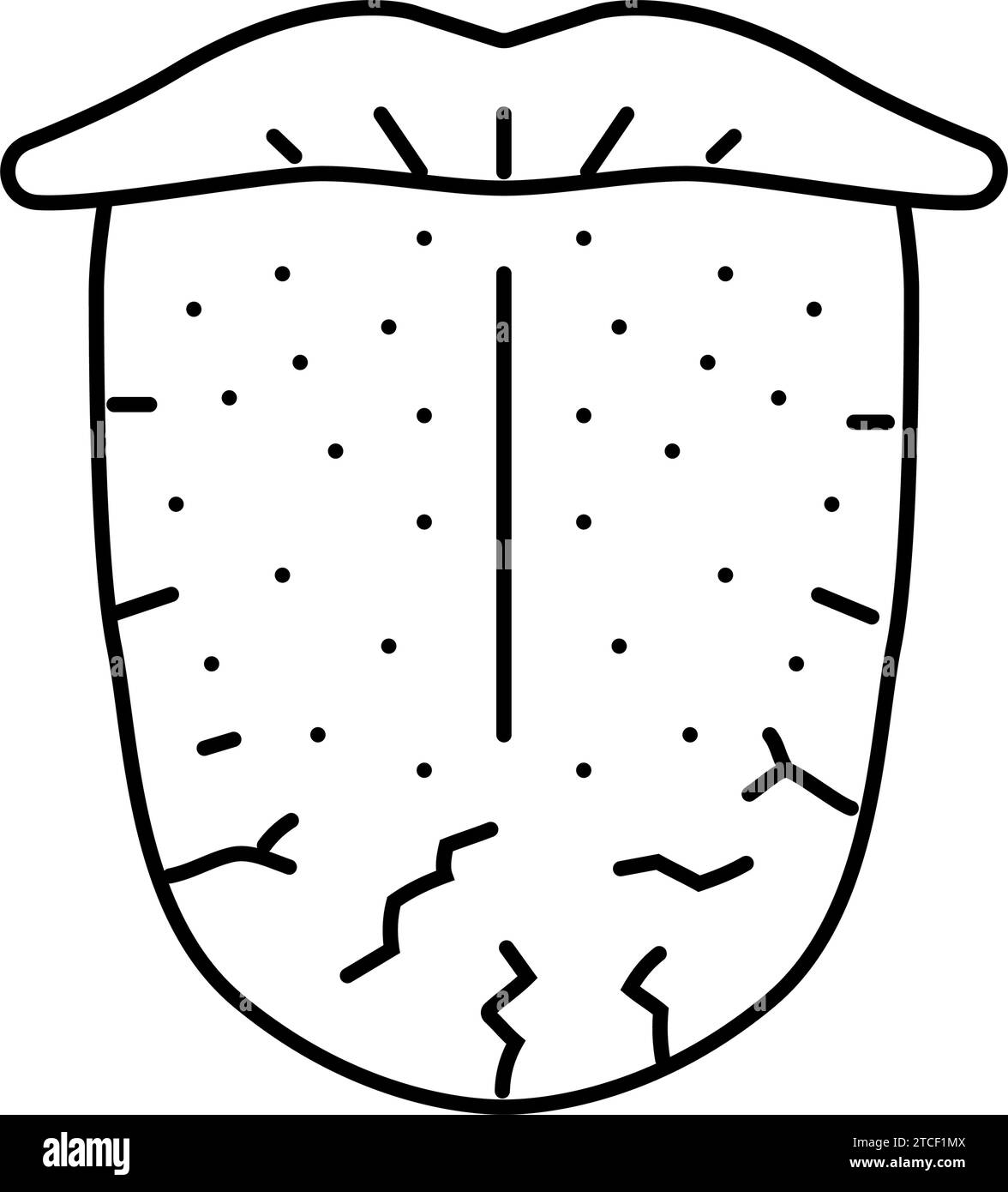 dry mouth throat disease symptom line icon vector illustration Stock