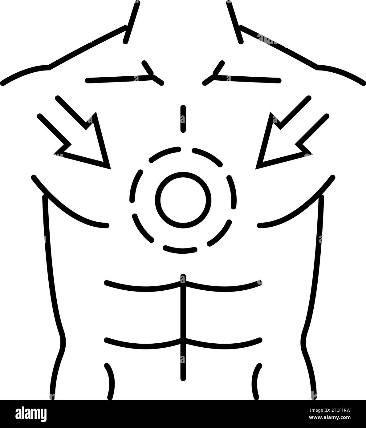 chest tightness disease symptom line icon vector illustration Stock ...