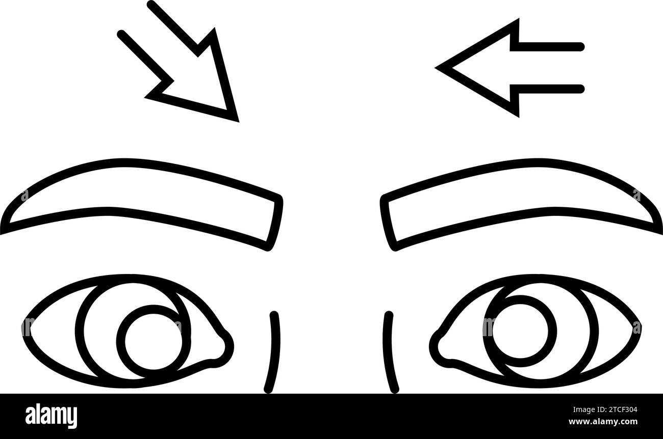 uncontrolled eye movements disease symptom line icon vector