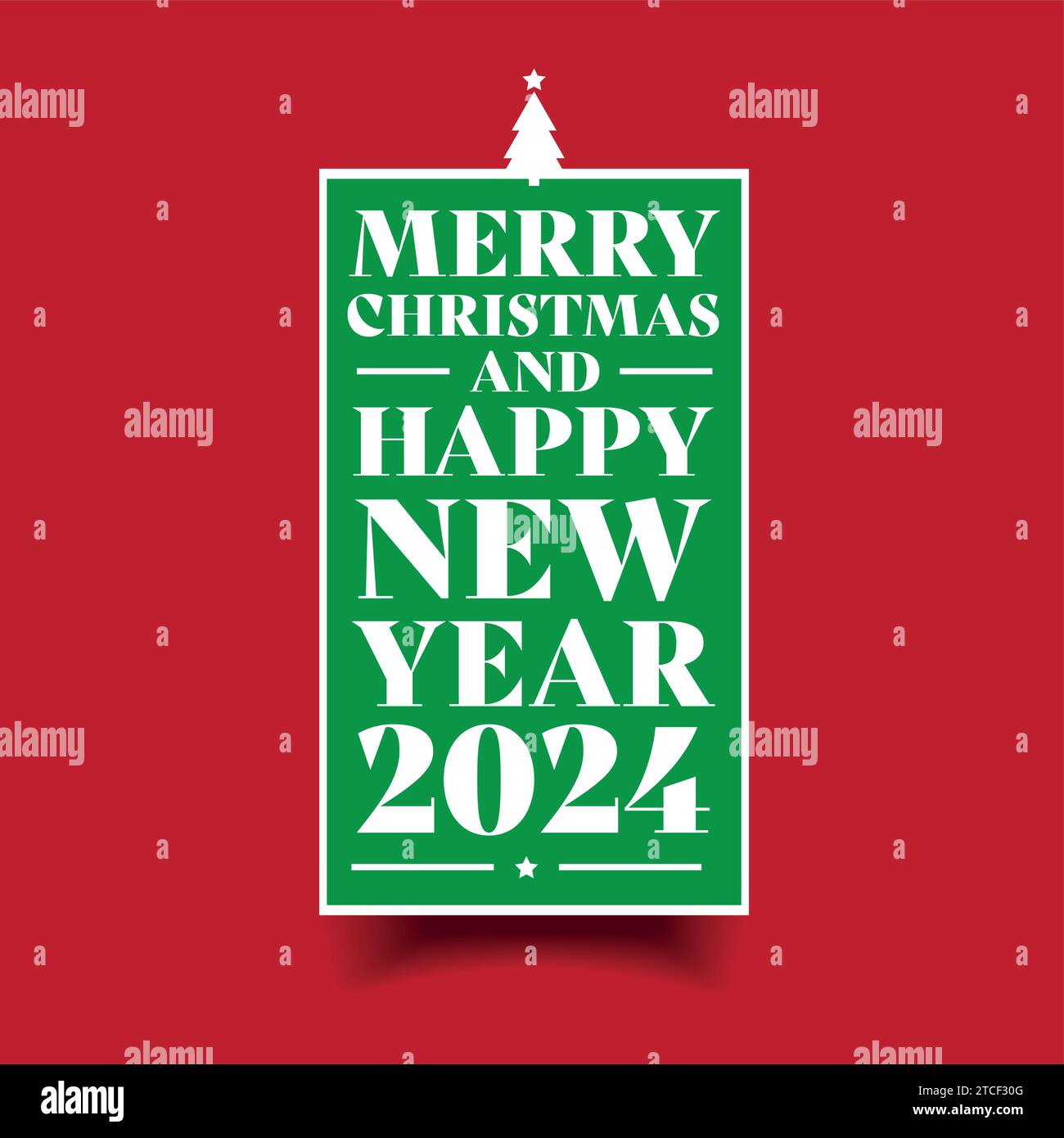 Merry Christmas and Happy New Year 2024 vector Stock Vector