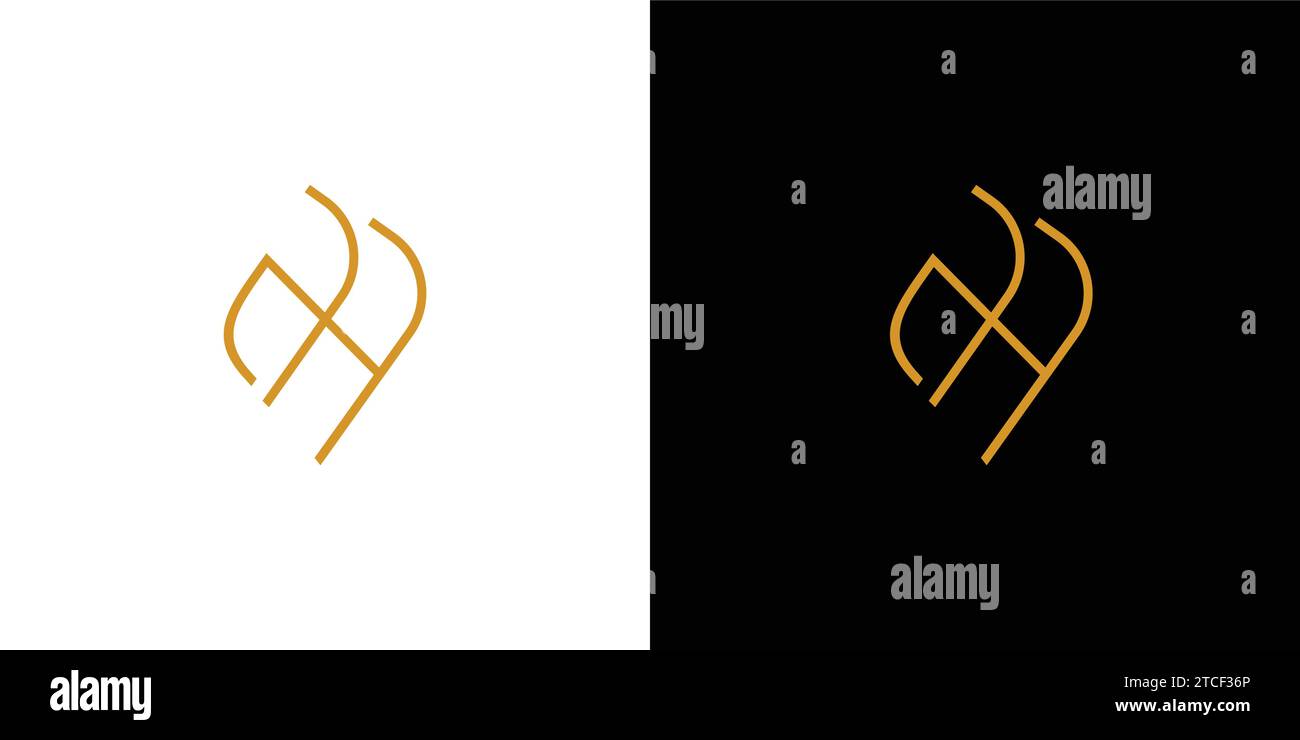 Modern and luxury AH initials logo design Stock Vector