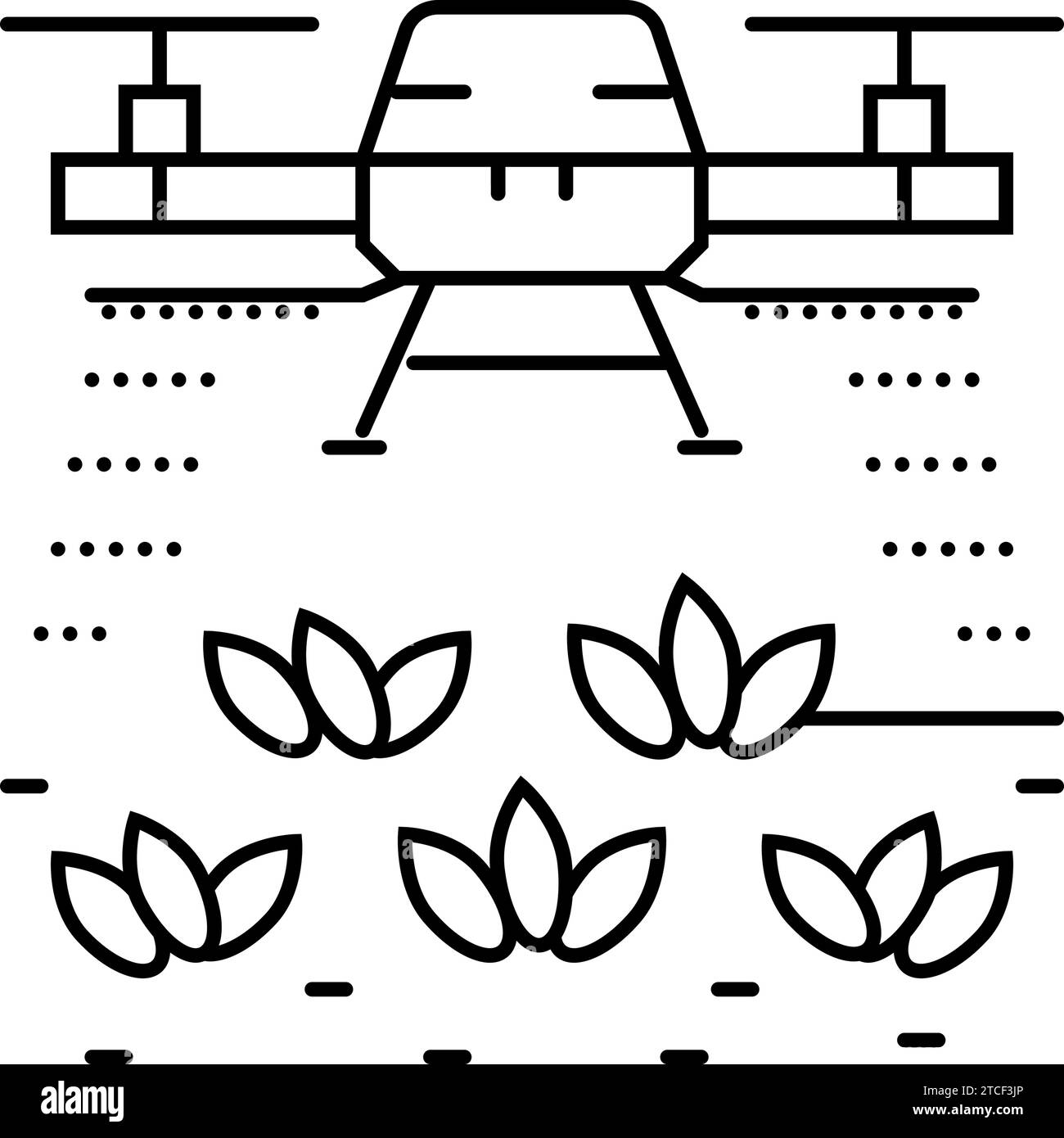 pest control drone line icon vector illustration Stock Vector Image ...
