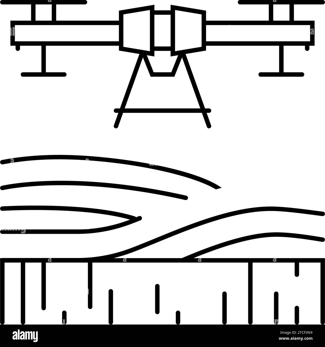 agricultural drone line icon vector illustration Stock Vector Image ...